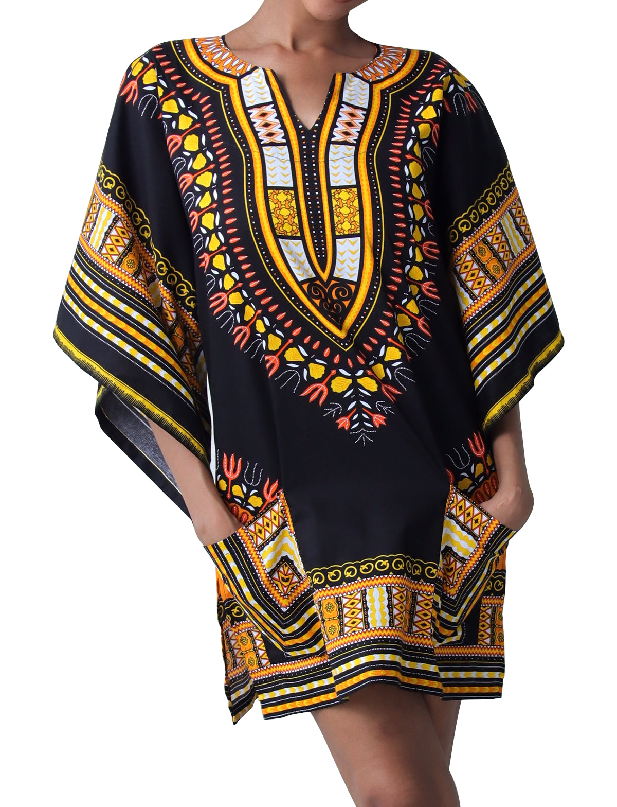 African Dashiki Womens Shirt - Big Witch Long Sleeves
