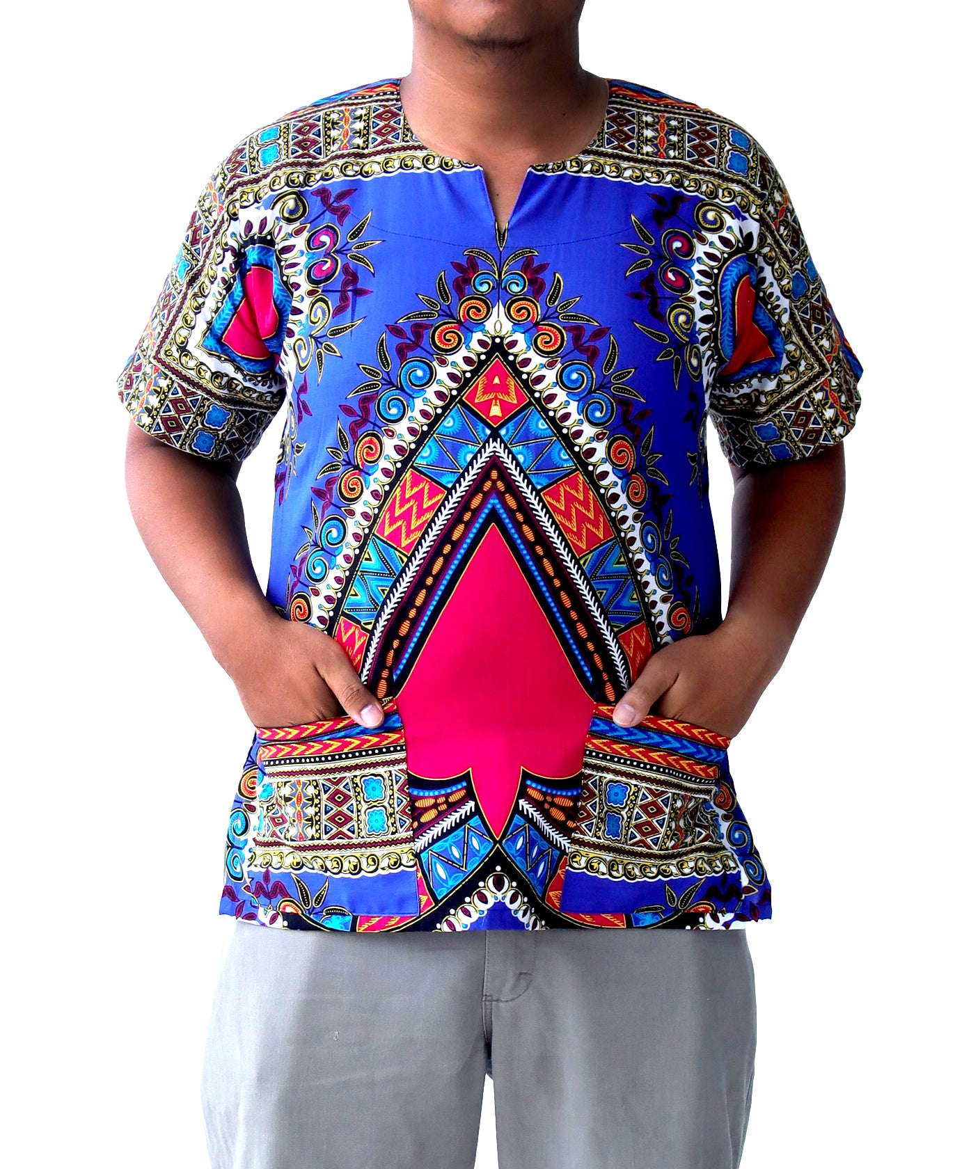 DA'IKI Traditional African Spearhead Warrior Shirt for Men and Women 100% Cotton