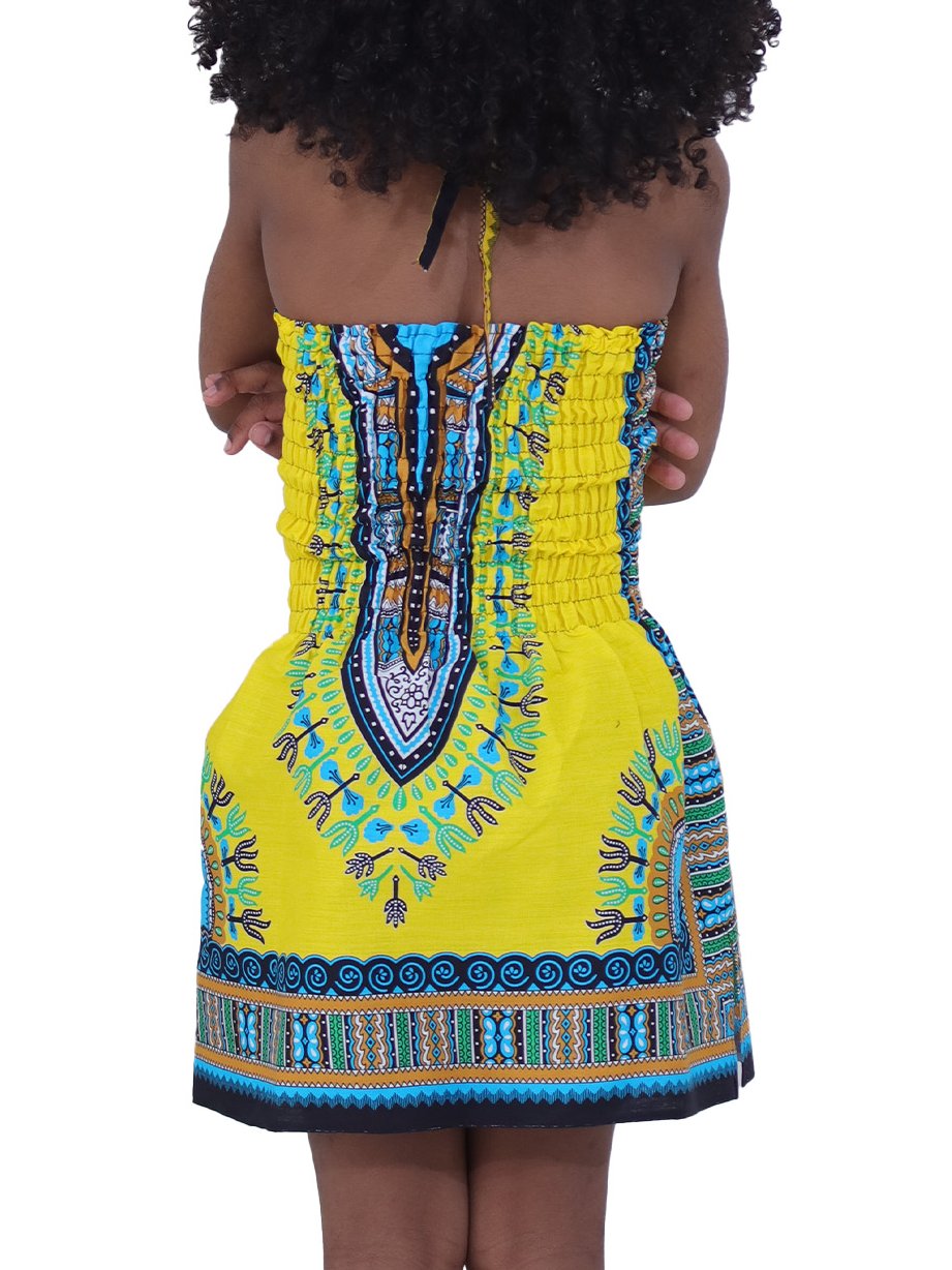 Africa Dashiki Girls Dresses - African Child Smock Chest Strap