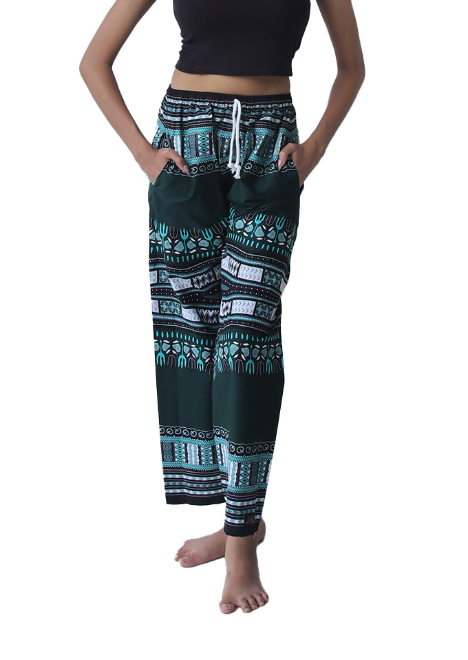 African Dashiki Cotton Baggy Straight Leg Dashiki Unisex Casual Pants Africa Print Elastic Waist