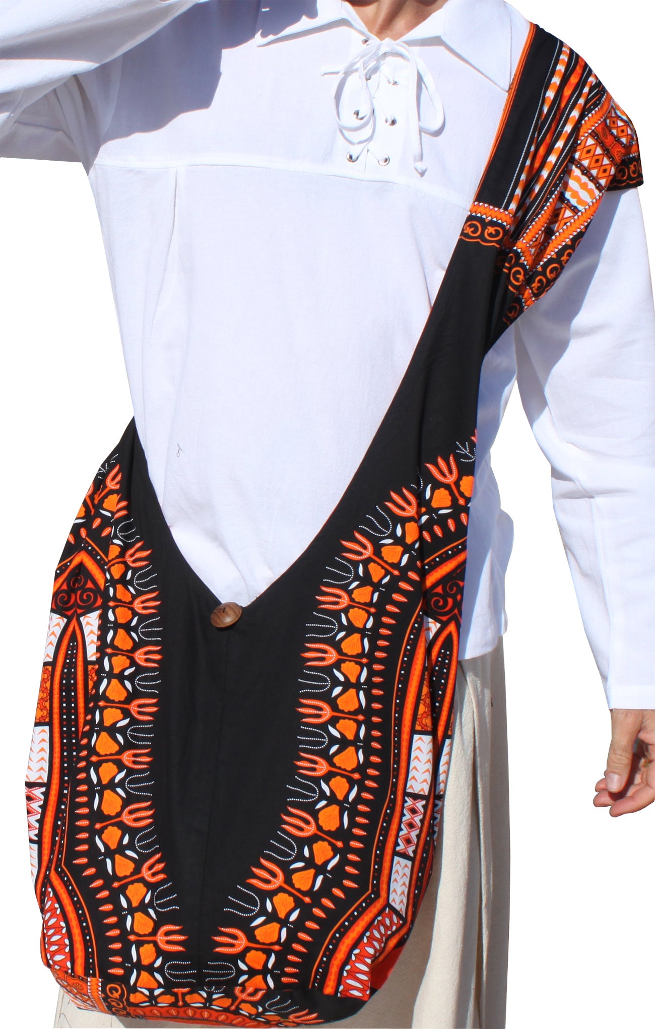 African Dashiki Monks Shoulder Bag - Long Strap