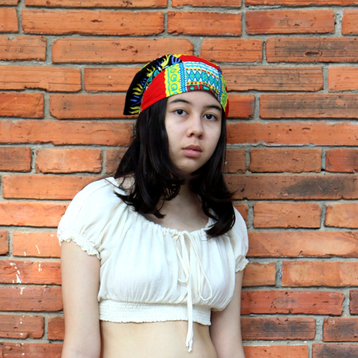 African Dashiki Cotton Pirates Hairtie - Bandana Tied Cap