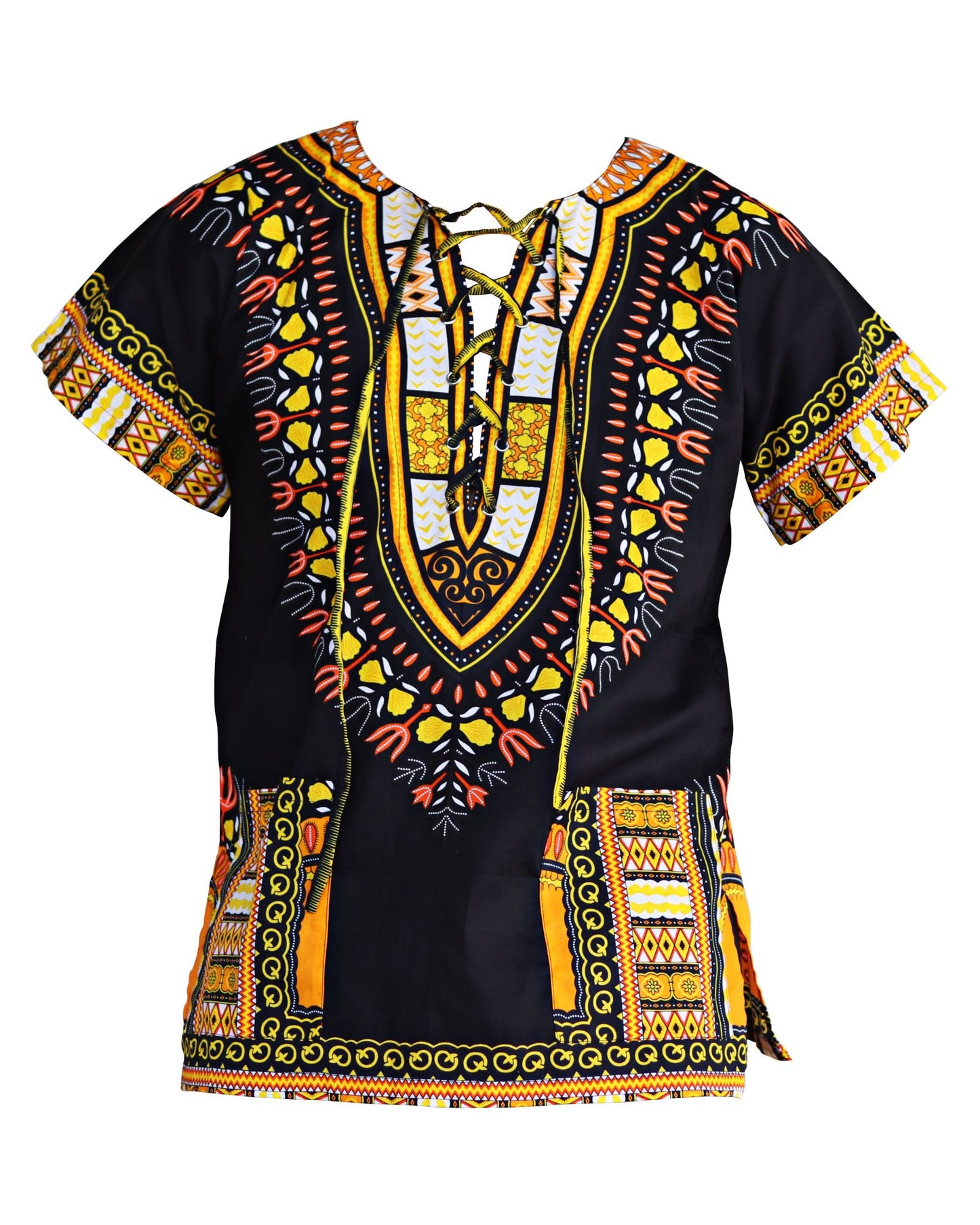 African Dashiki Unisex Shirt - Cotton Tied Collar