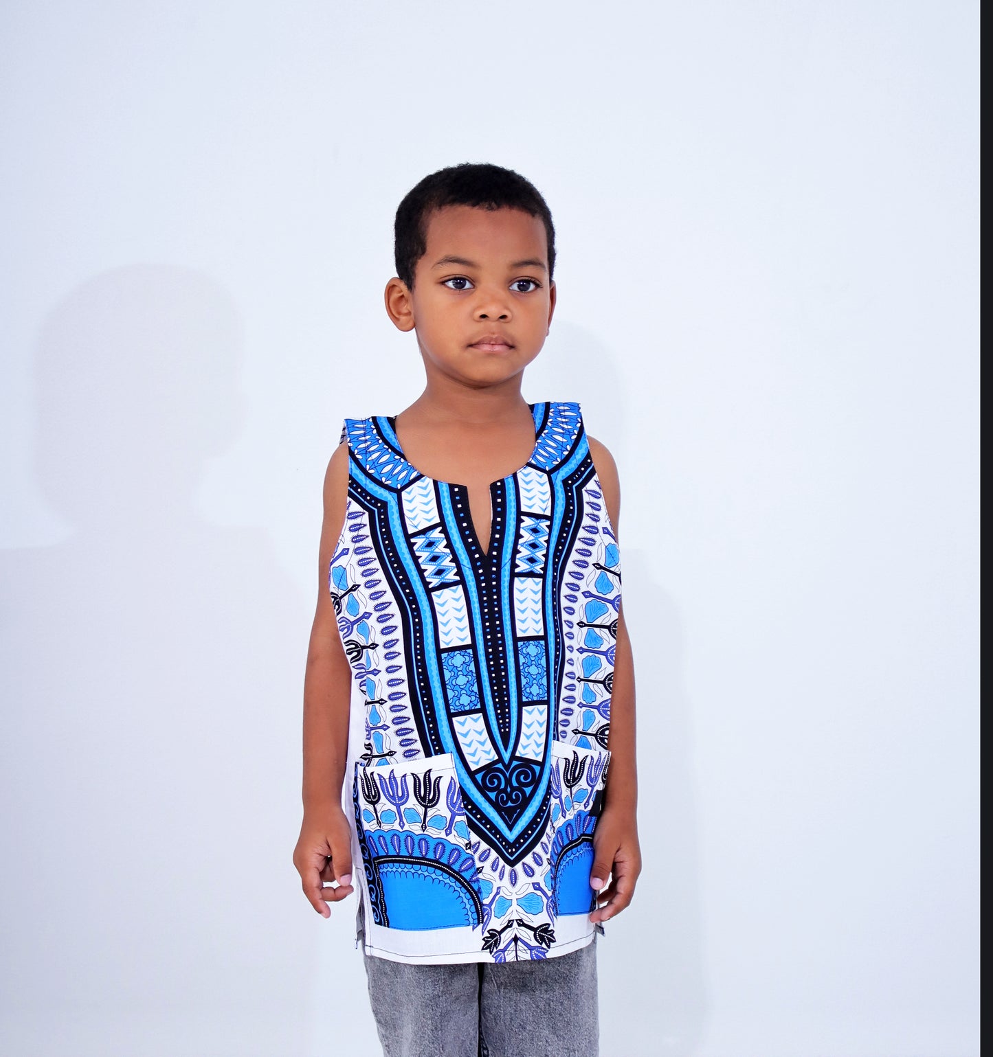 Africa Dashiki Childrens Shirt - Cotton Summer Vest