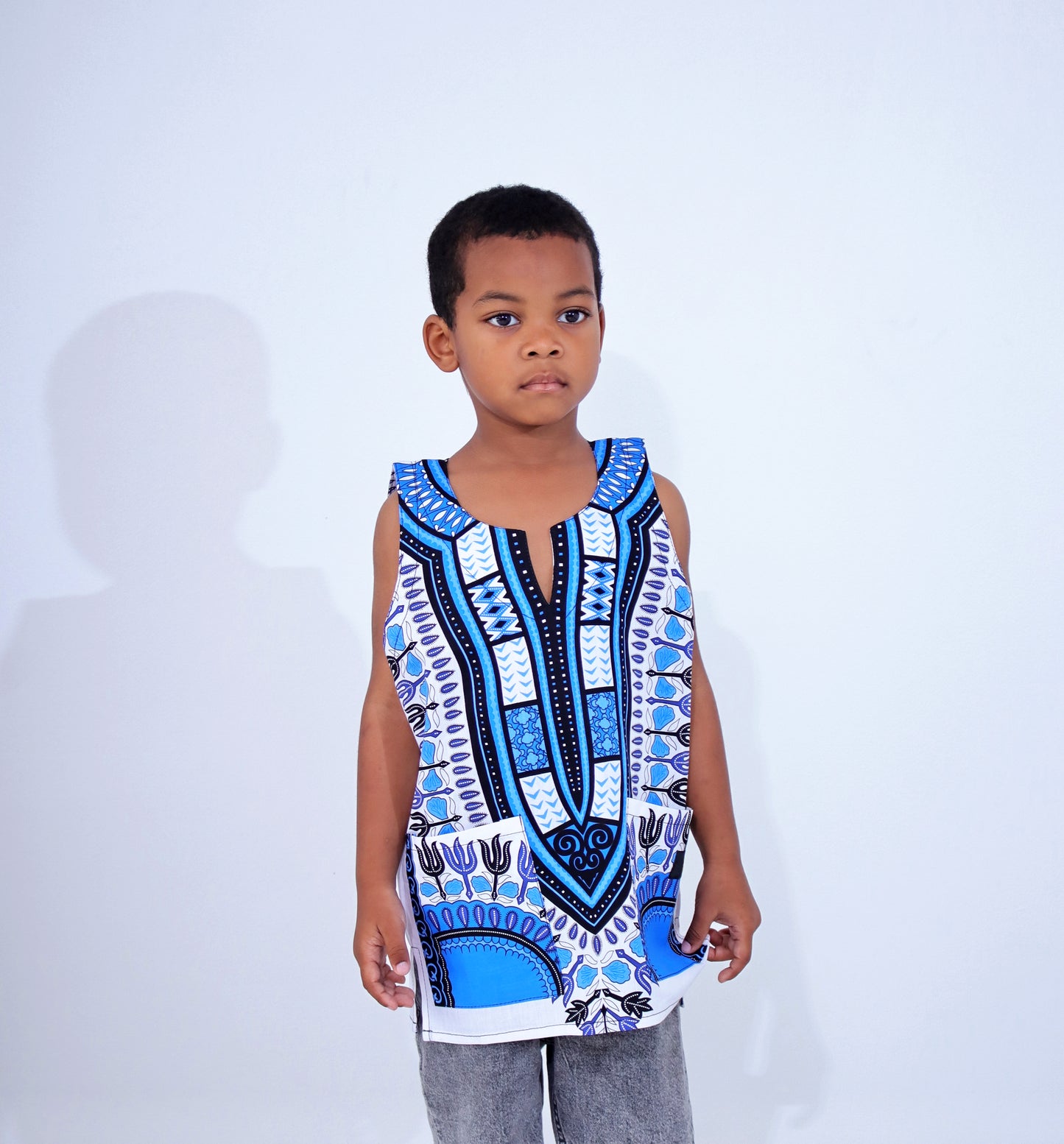 Africa Dashiki Childrens Shirt - Cotton Summer Vest