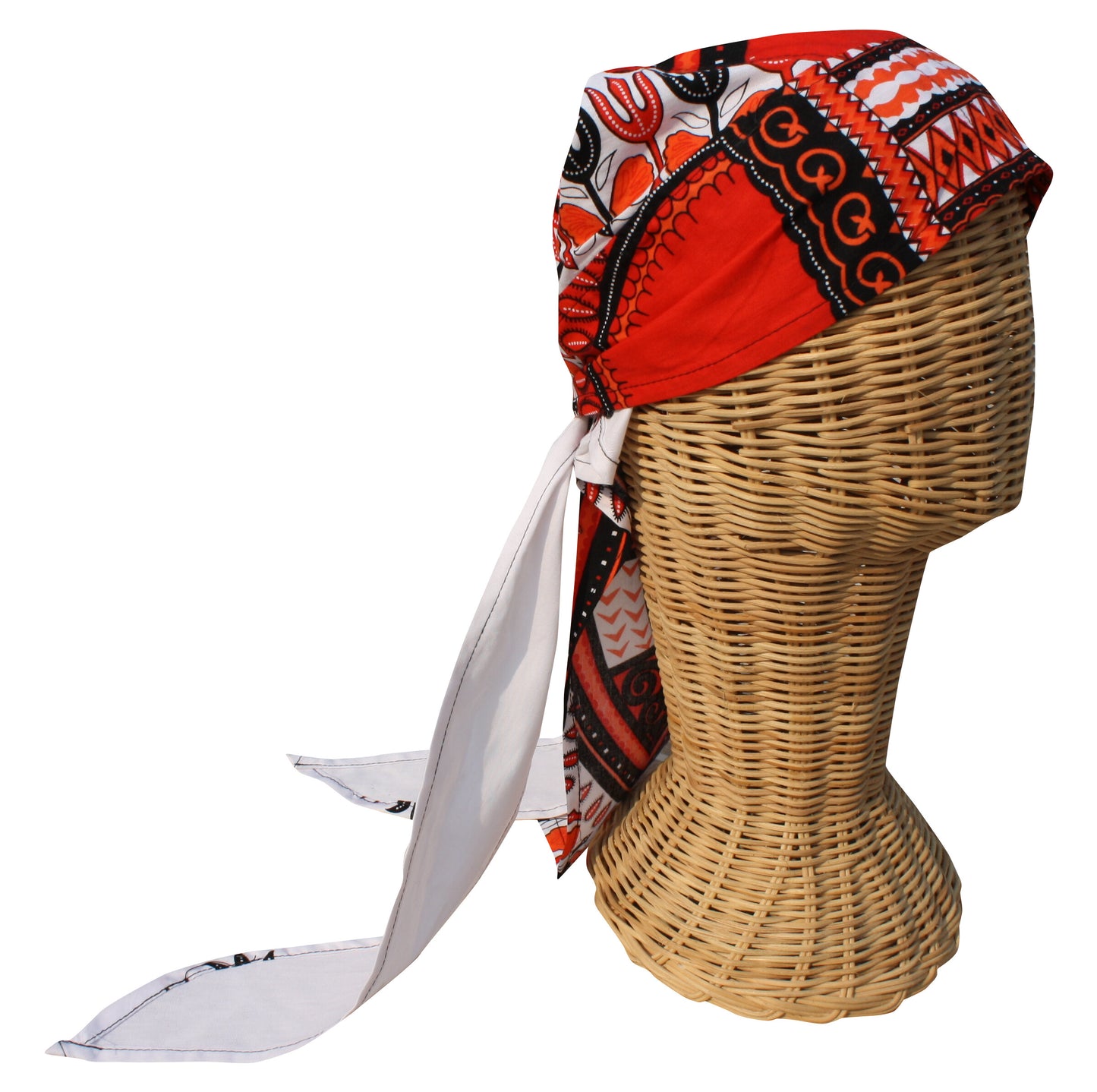 African Dashiki Cotton Pirates Hairtie - Bandana Tied Cap