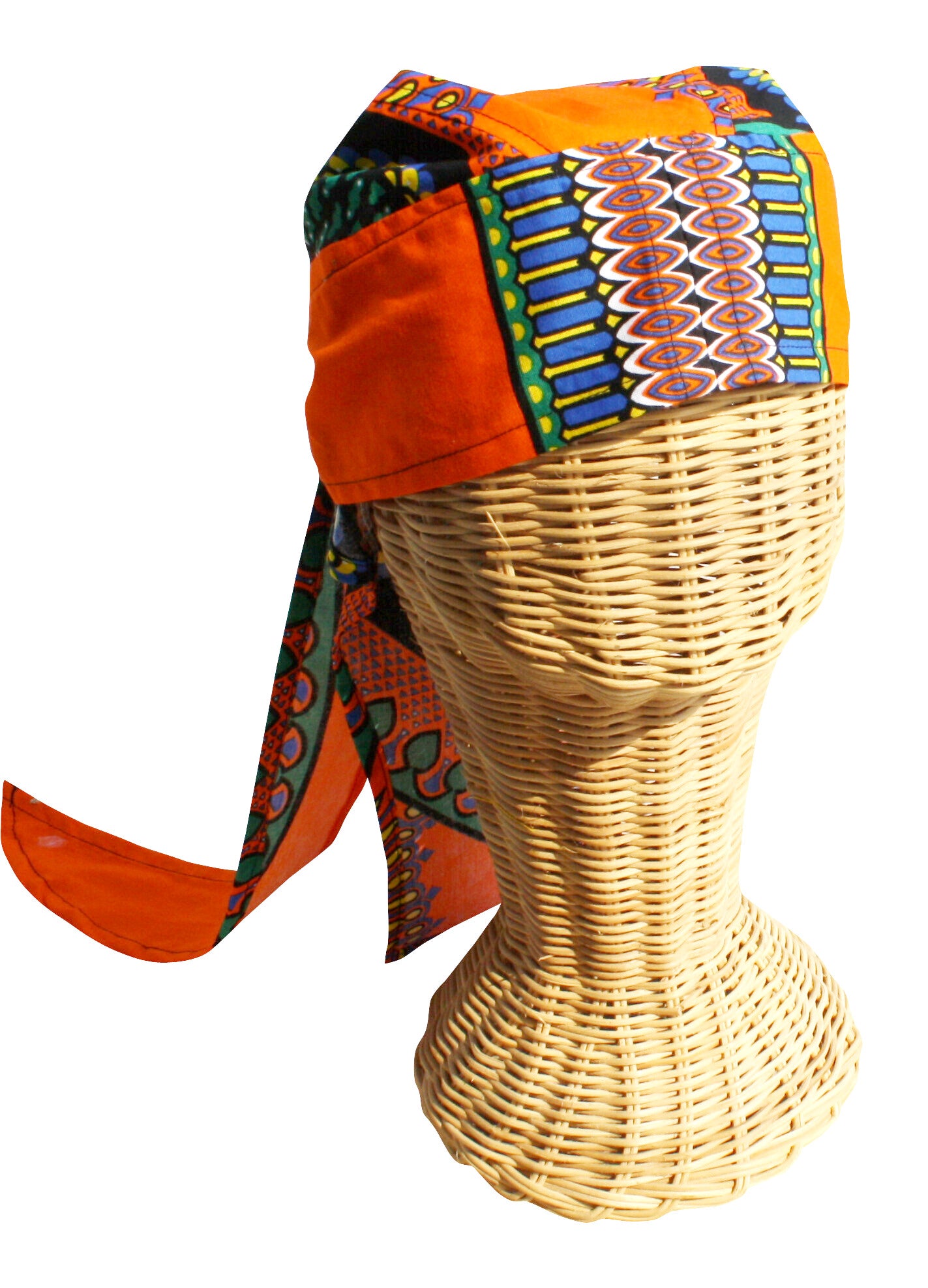 African Dashiki Cotton Pirates Hairtie - Bandana Tied Cap