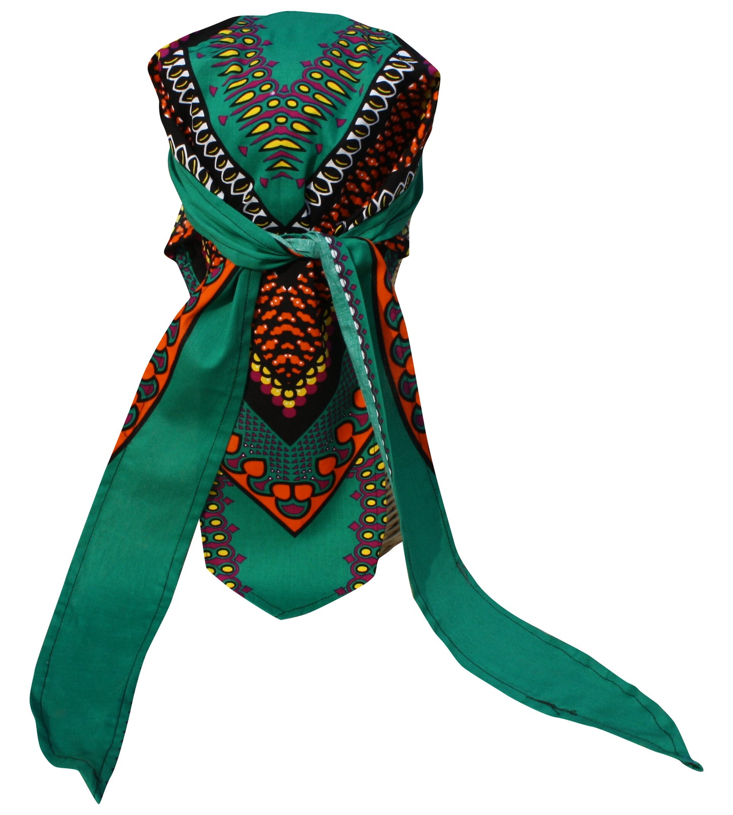 African Dashiki Cotton Pirates Hairtie - Bandana Tied Cap