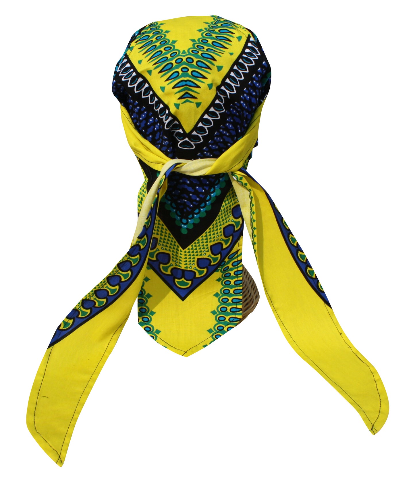African Dashiki Cotton Pirates Hairtie - Bandana Tied Cap