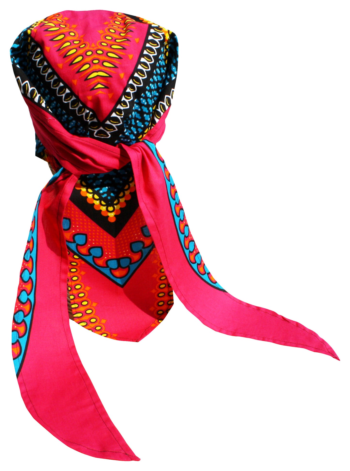 African Dashiki Cotton Pirates Hairtie - Bandana Tied Cap