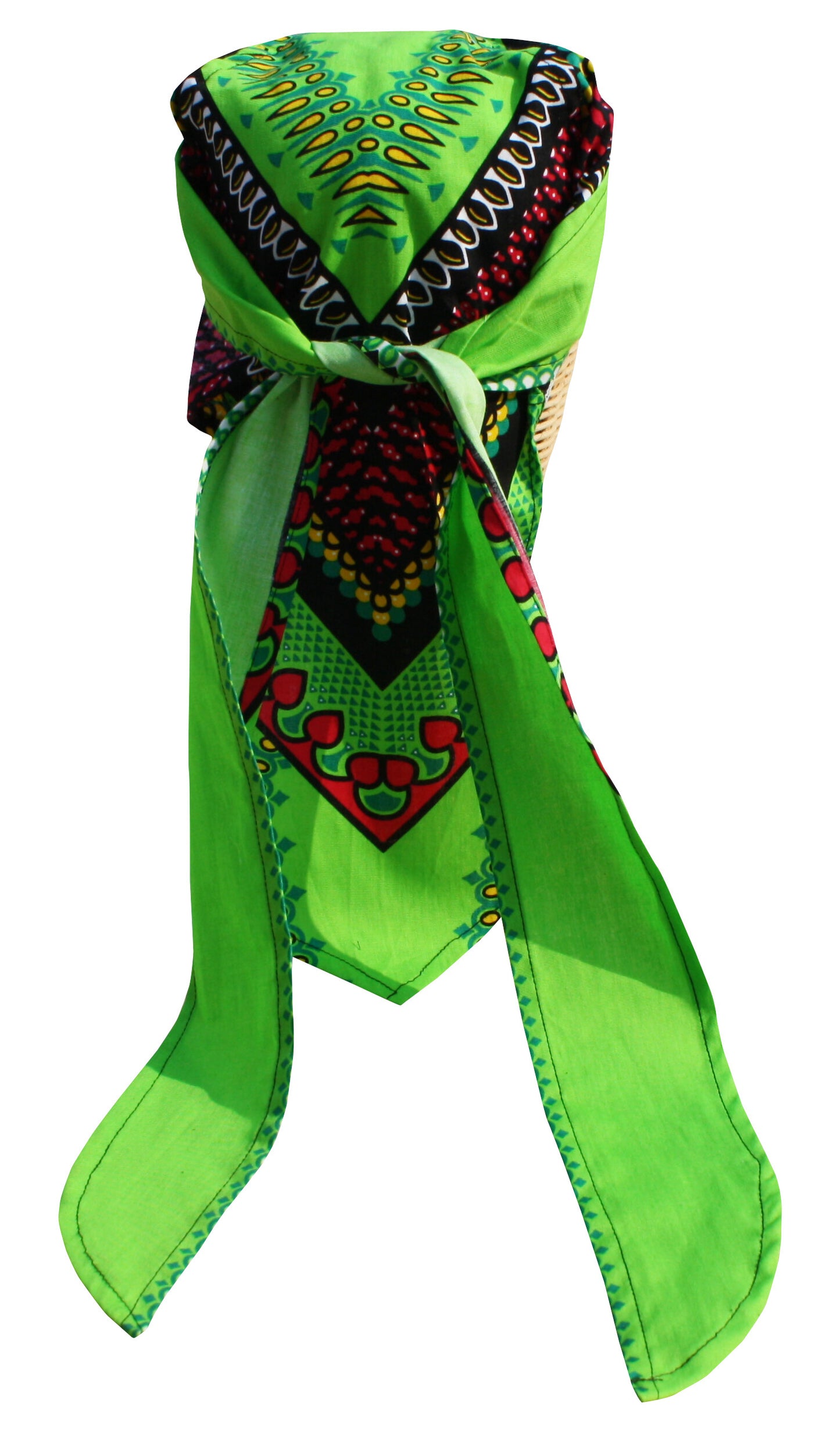 African Dashiki Cotton Pirates Hairtie - Bandana Tied Cap