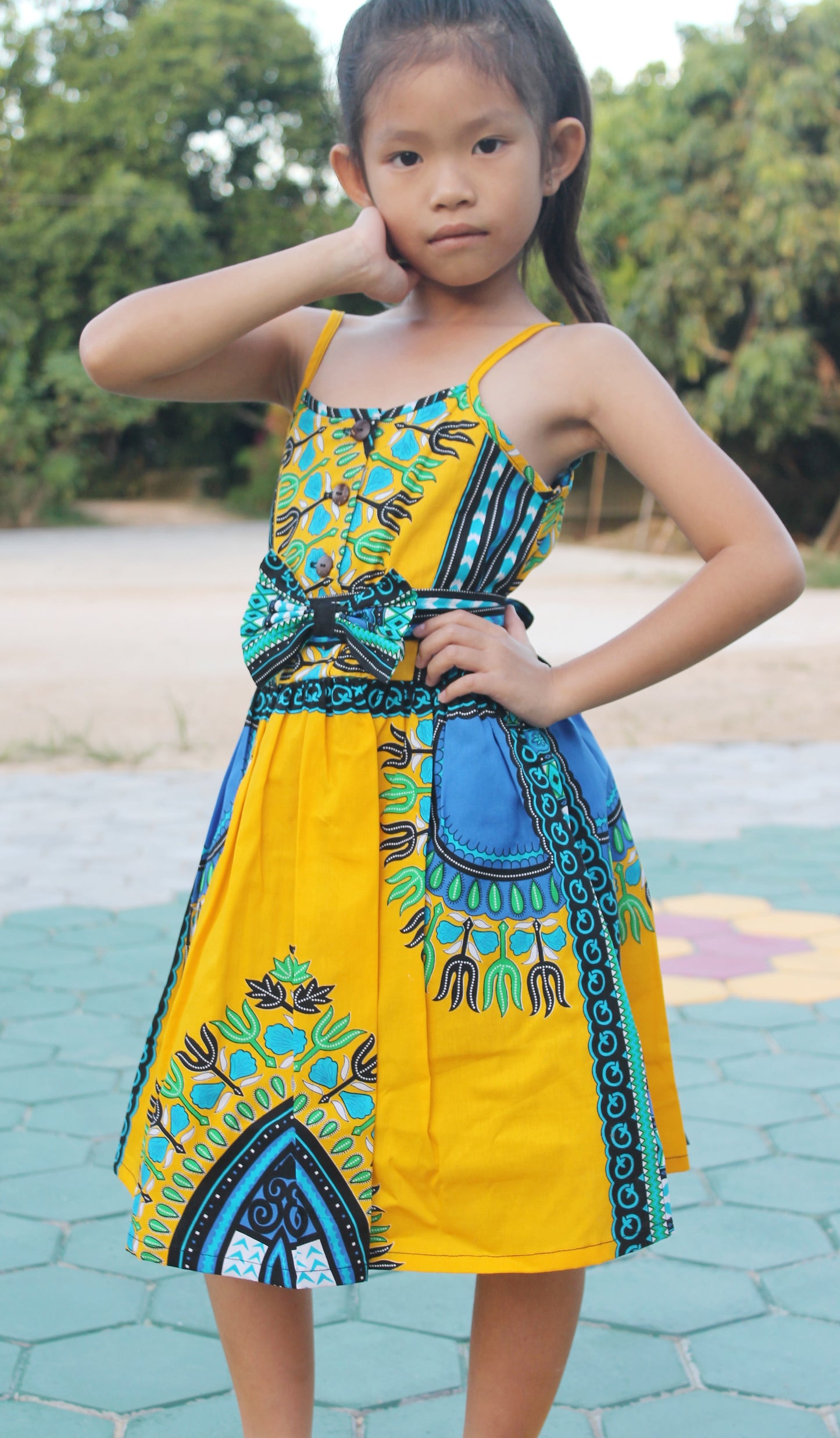 Africa Dashiki Girls Dresses - Light Cotton Sac Dress