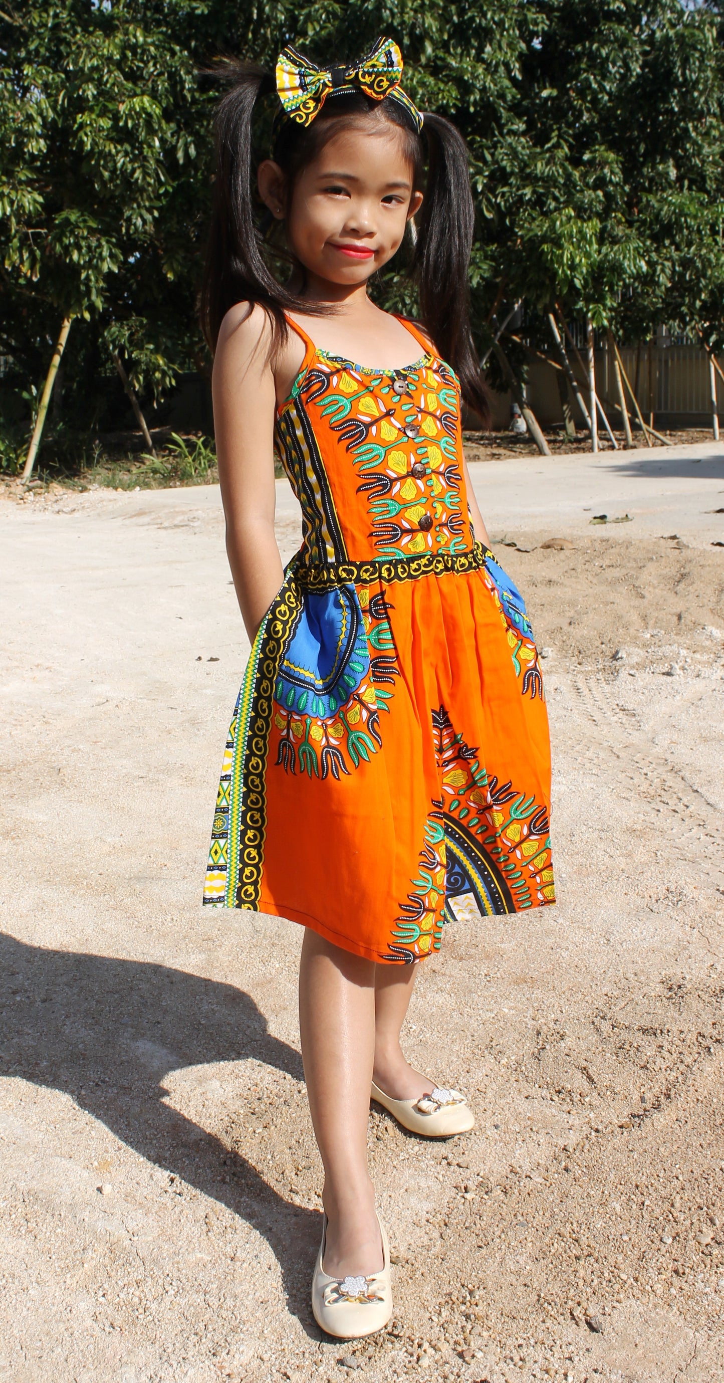 Africa Dashiki Girls Dresses - Light Cotton Sac Dress