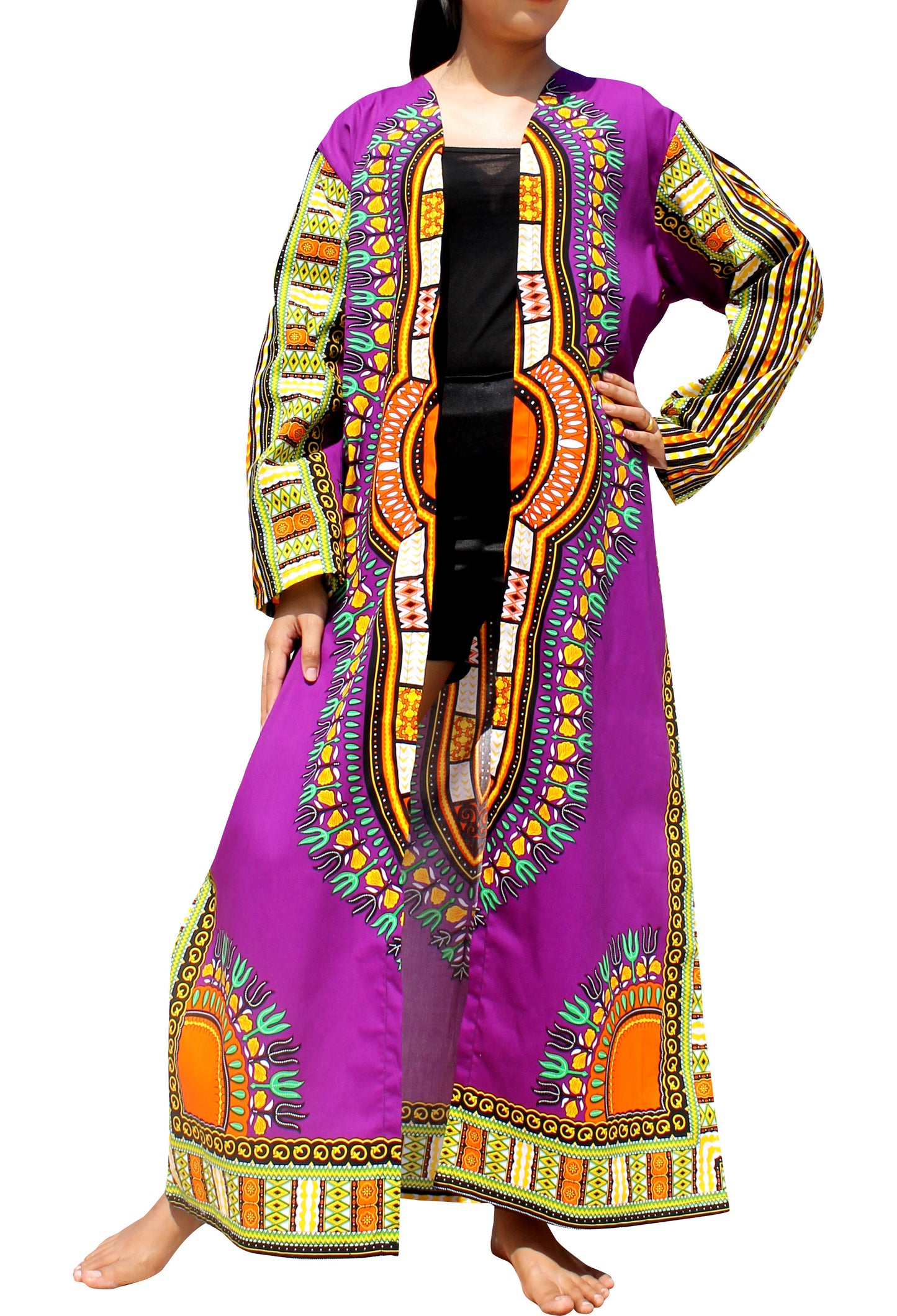 African Dashiki Robe Dress - Robe Womens With Long Sleeves