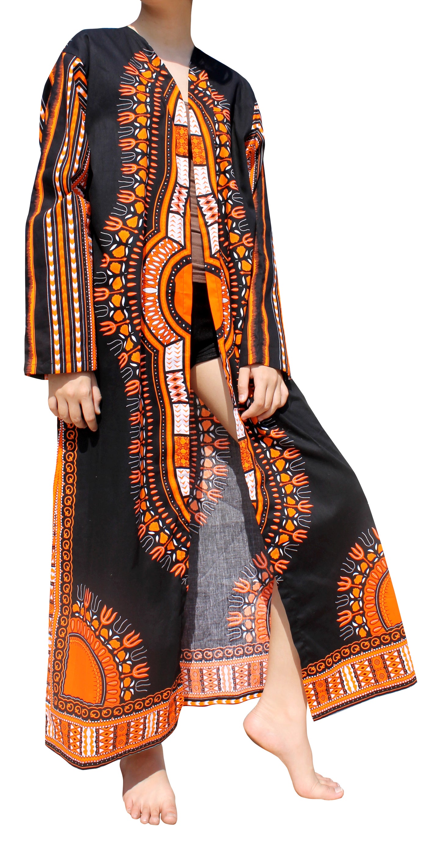 African Dashiki Robe Dress - Robe Womens With Long Sleeves