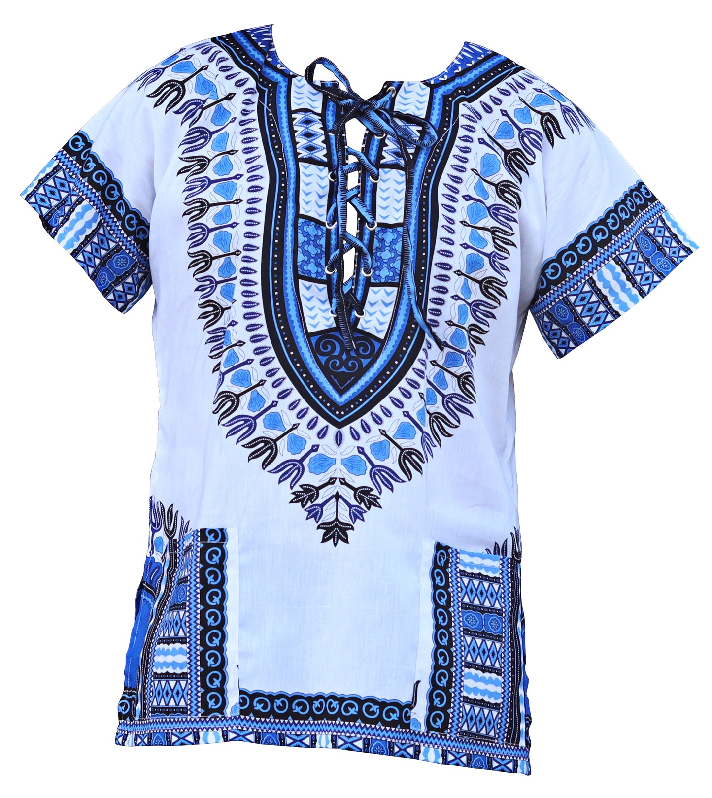 African Dashiki Unisex Shirt - Cotton Tied Collar