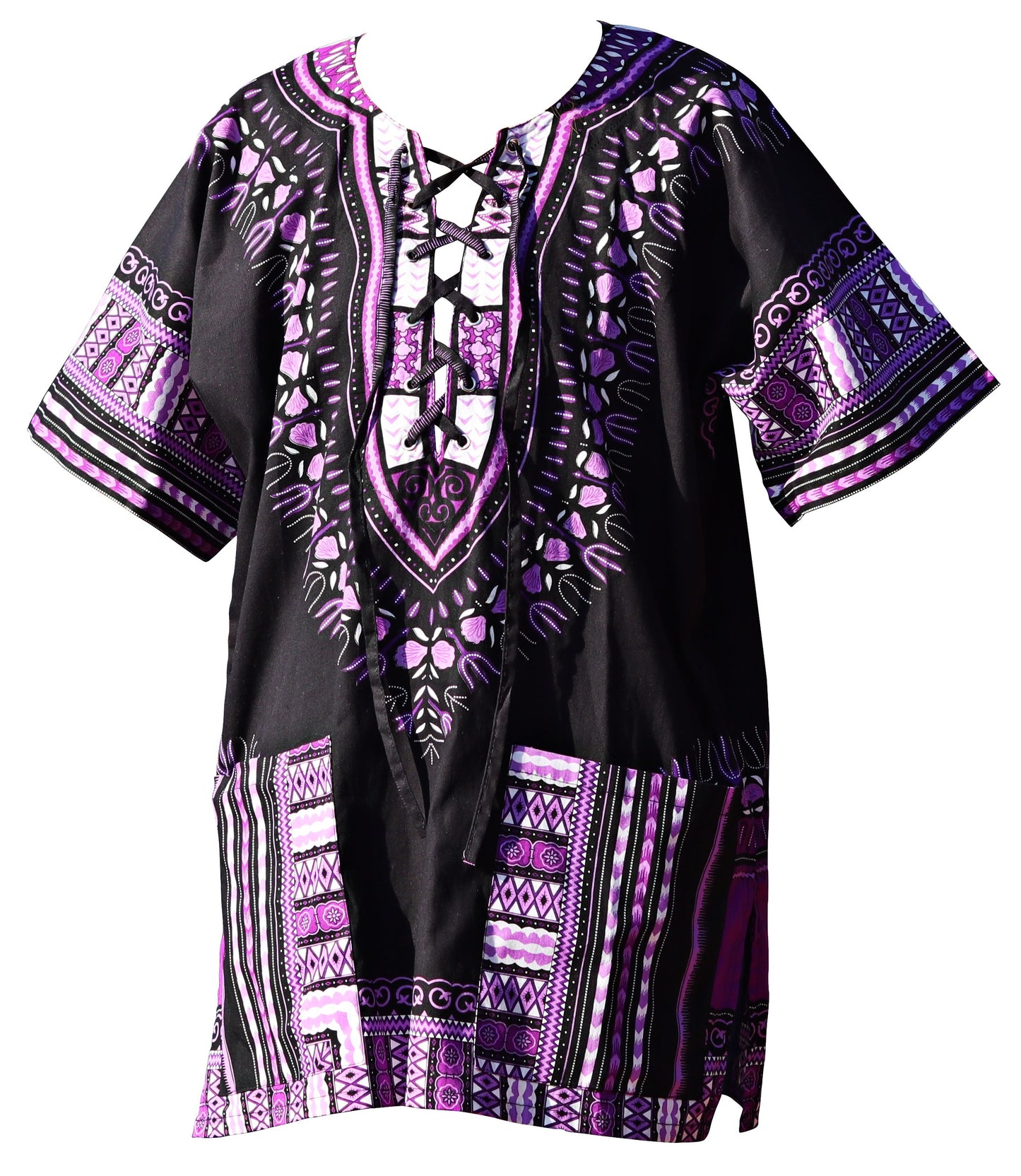 African Dashiki Unisex Shirt - Cotton Tied Collar