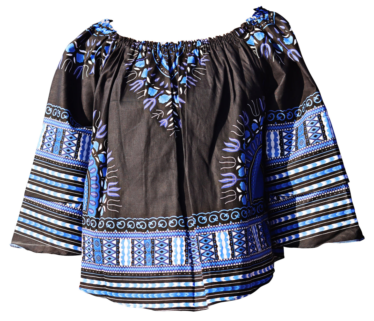 African Dashiki Womens Shirt - Off Shoulder Caftan Blouse