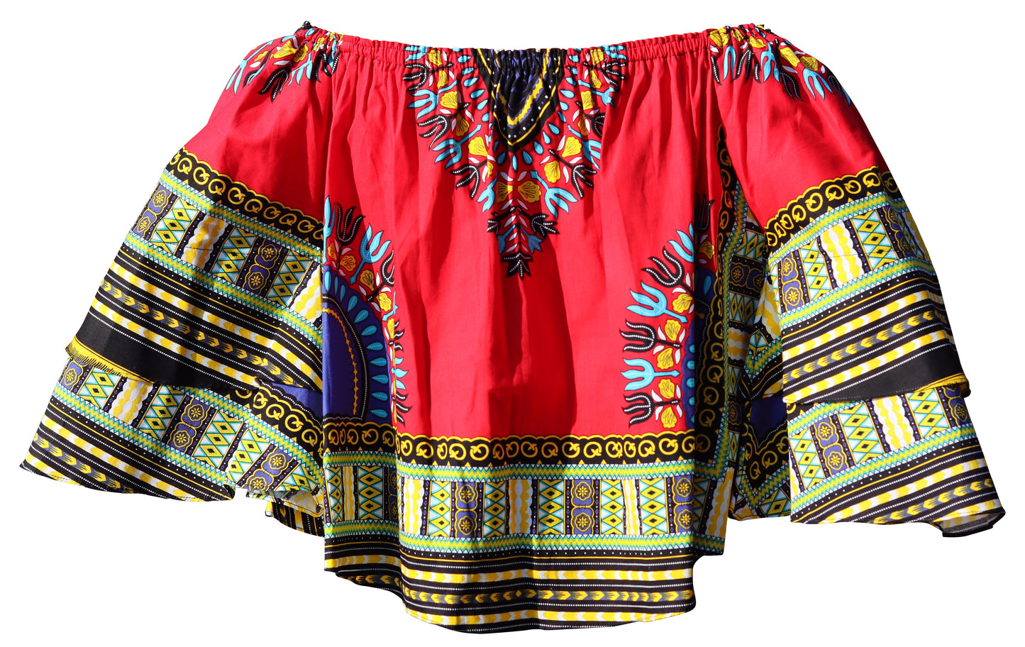 African Dashiki Womens Shirt - Off Shoulder Caftan Blouse