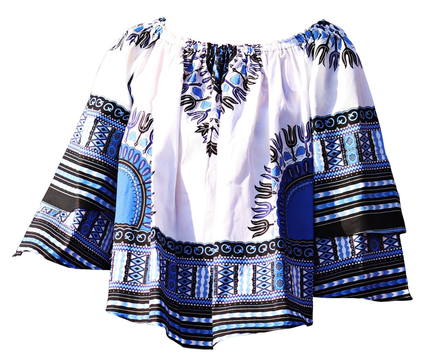 African Dashiki Womens Shirt - Off Shoulder Caftan Blouse