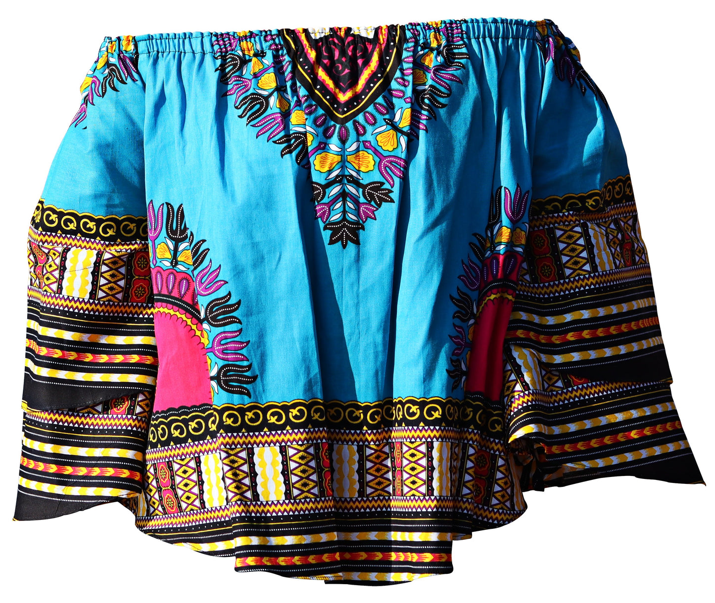 African Dashiki Womens Shirt - Off Shoulder Caftan Blouse