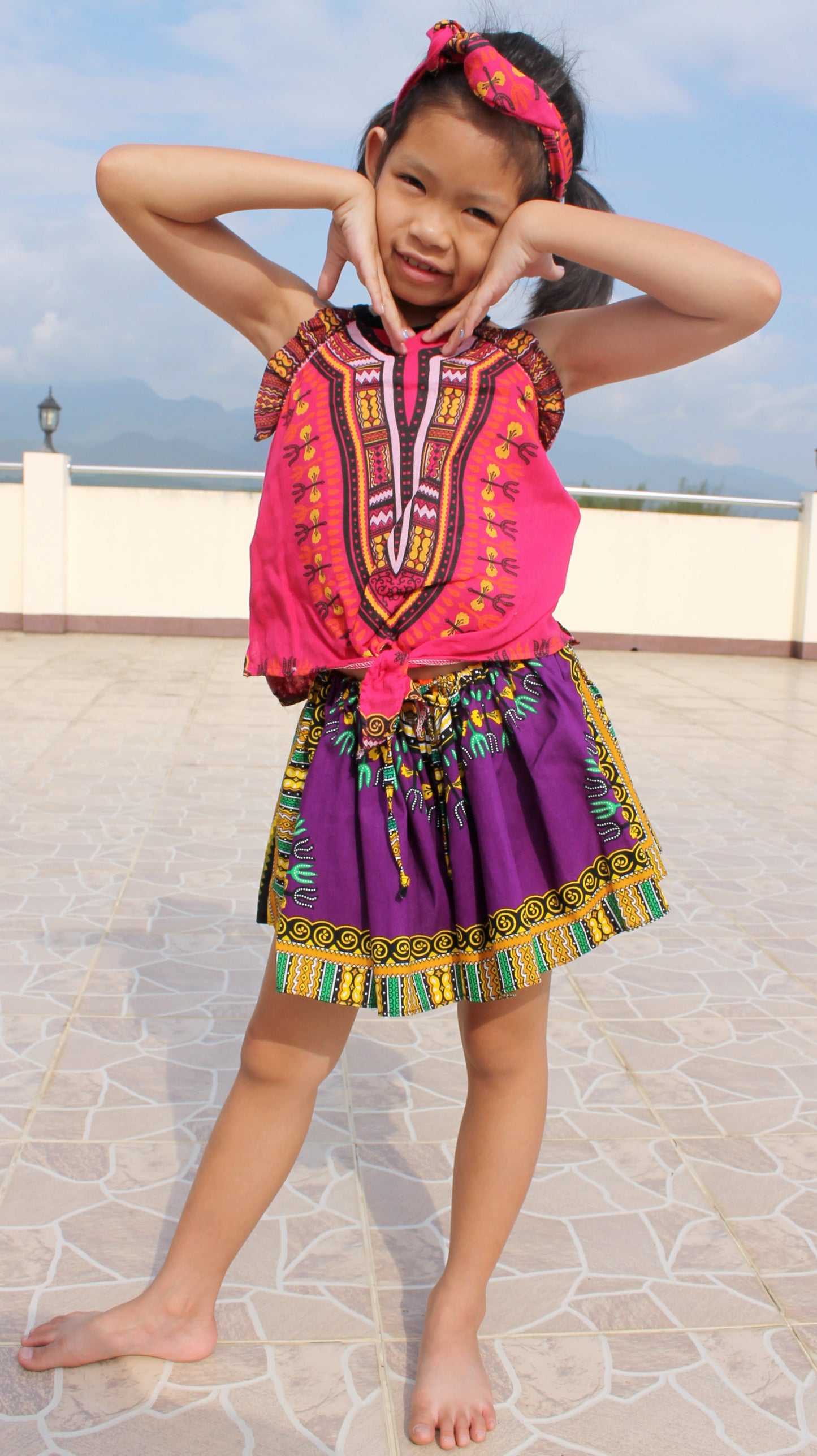 Africa Dashiki Girls Skirt - Mini Gypsy Skirts