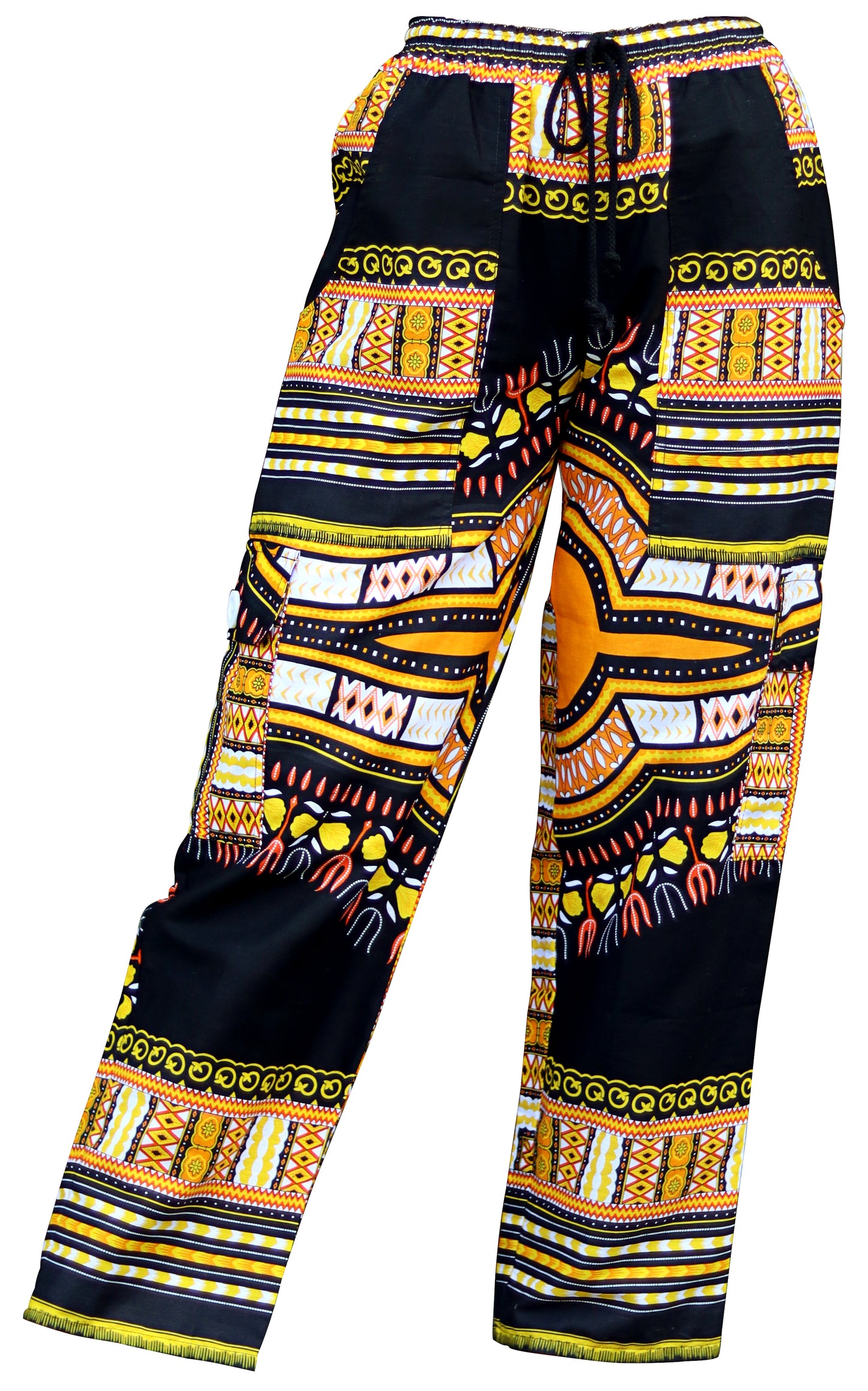 African Dashiki Unisex Pants - Cargo Pants Side Pockets