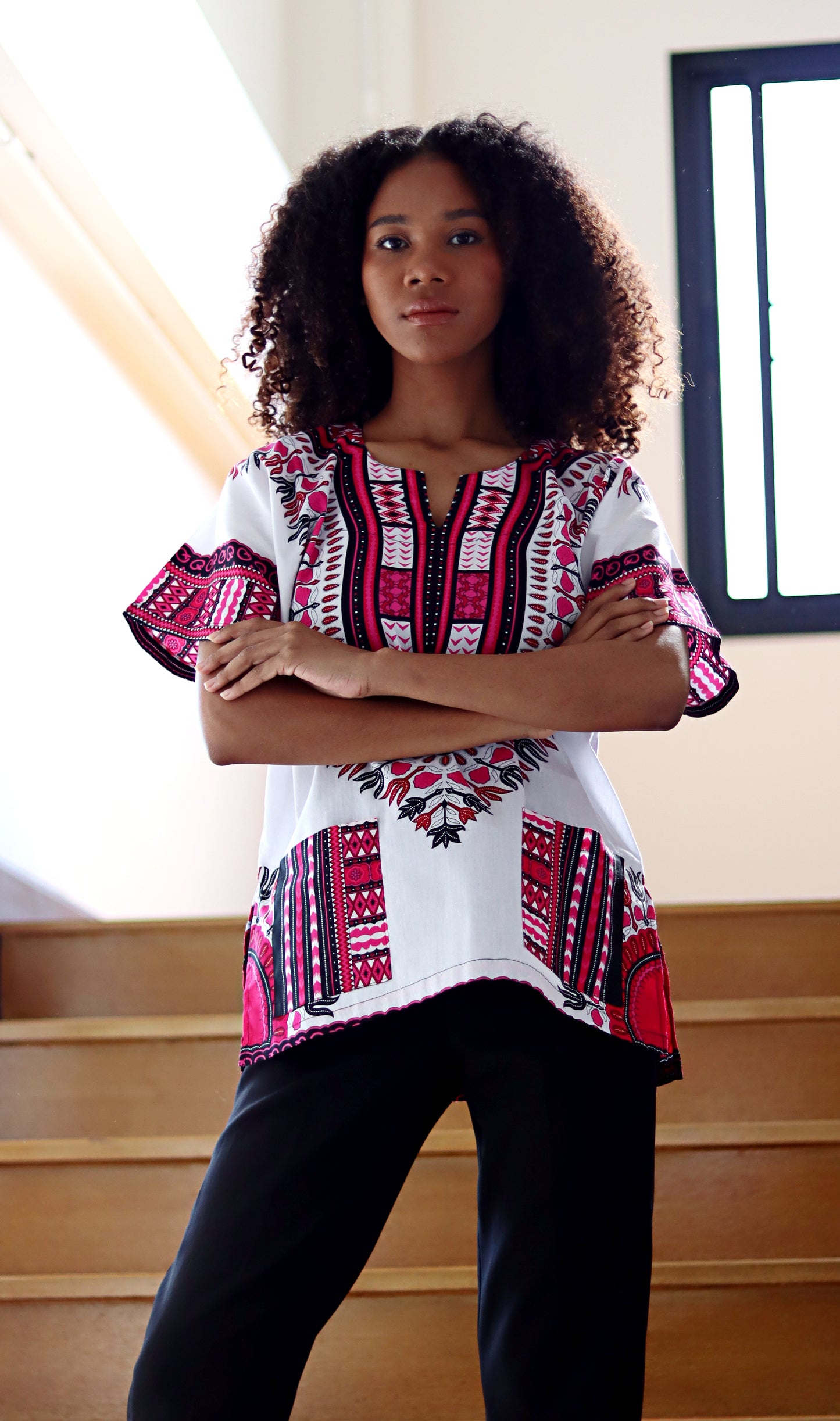 African Dashiki Unisex Shirt Standard Cotton 100% - Bright White