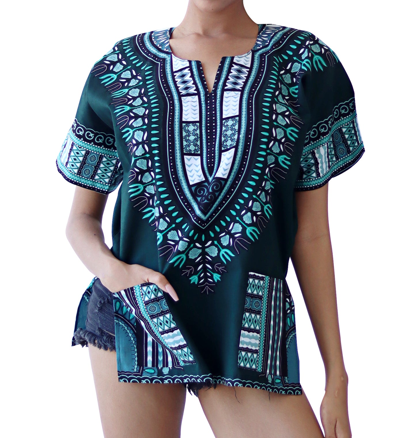 African Dashiki Unisex Shirt Standard Cotton 100% - Dark Colors