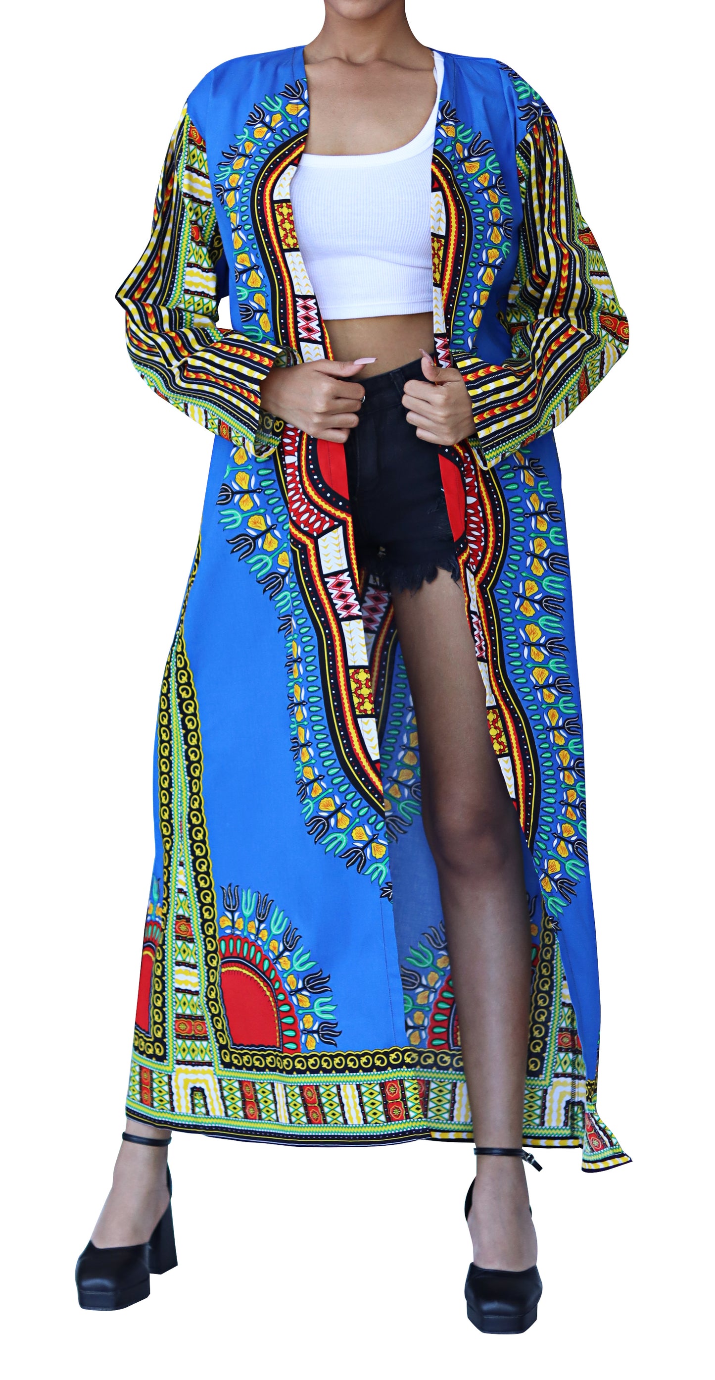 African Dashiki Robe Dress - Robe Womens With Long Sleeves