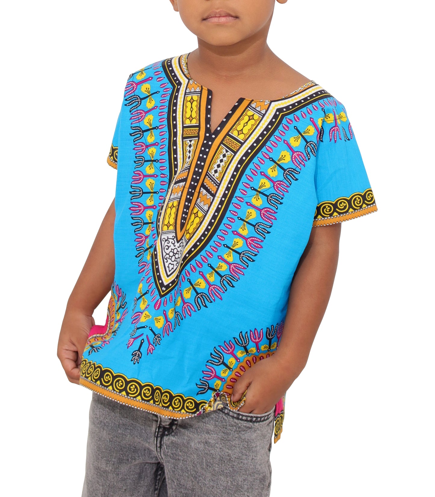 African Dashiki Children's Shirt Standard Cotton 100 % - Variety Colors