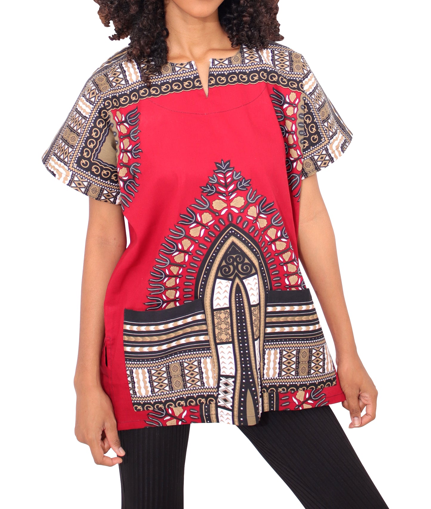 DA'IKI Traditional African Spearhead Warrior Shirt for Men and Women 100% Cotton