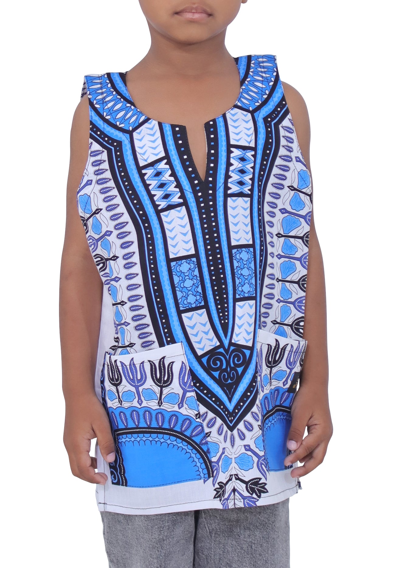 Africa Dashiki Childrens Shirt - Cotton Summer Vest