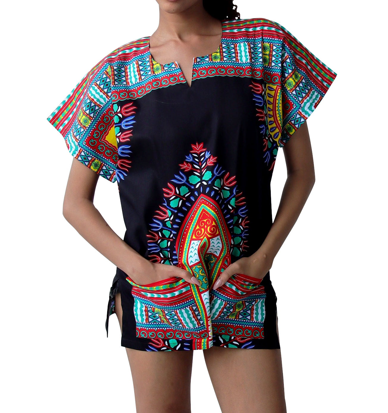 DA'IKI Traditional African Spearhead Warrior Shirt for Men and Women 100% Cotton