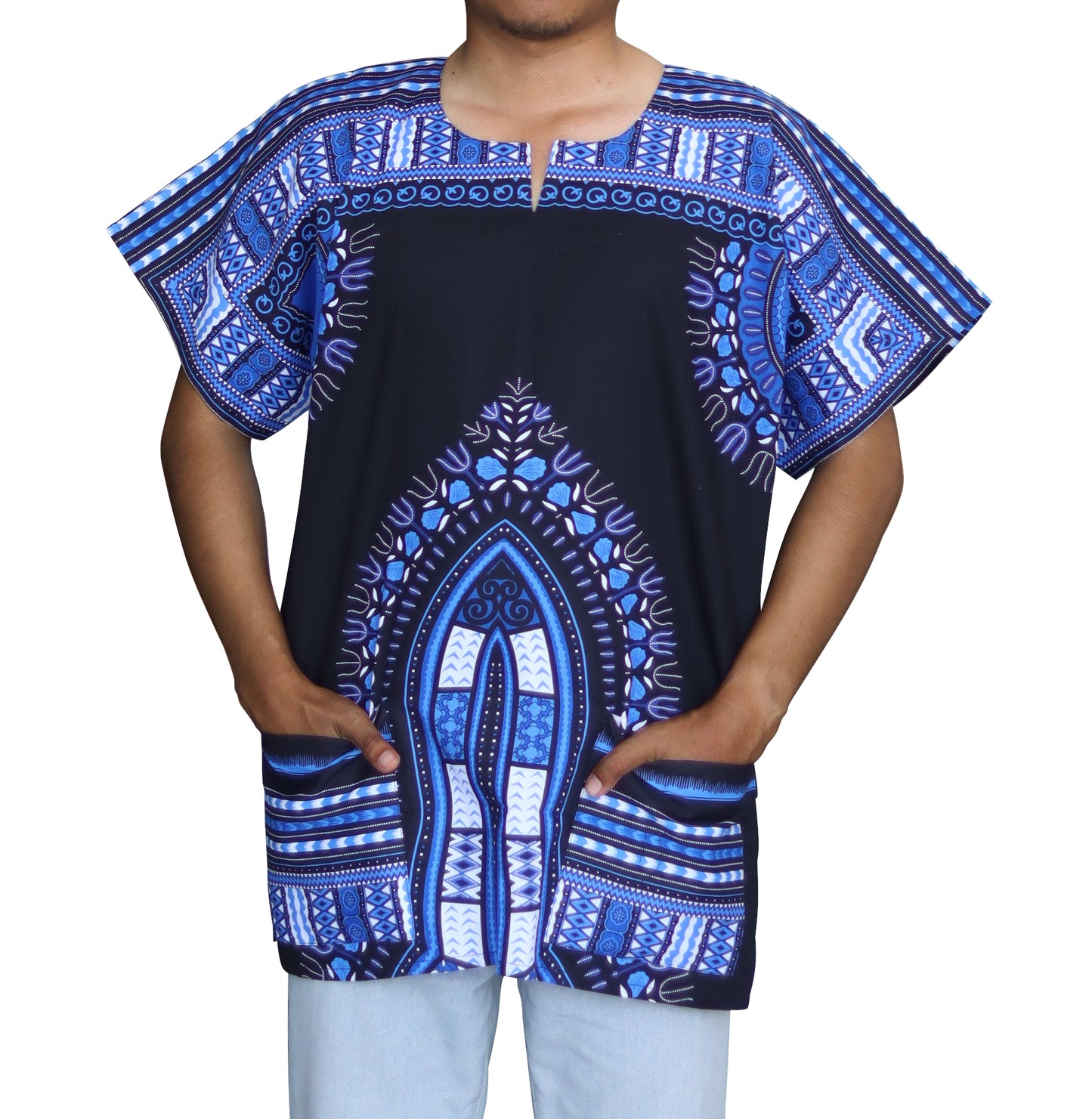 DA'IKI Traditional African Spearhead Warrior Shirt for Men and Women 100% Cotton