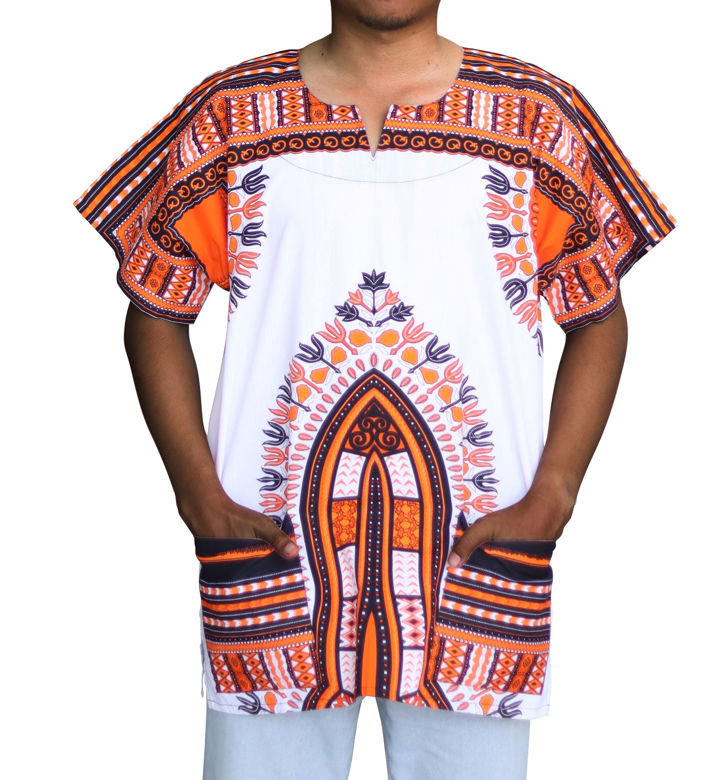 DA'IKI Traditional African Spearhead Warrior Shirt for Men and Women 100% Cotton