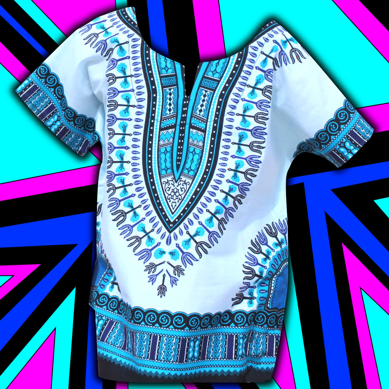 African Dashiki Children's Shirt Standard Cotton 100 % - Bright White