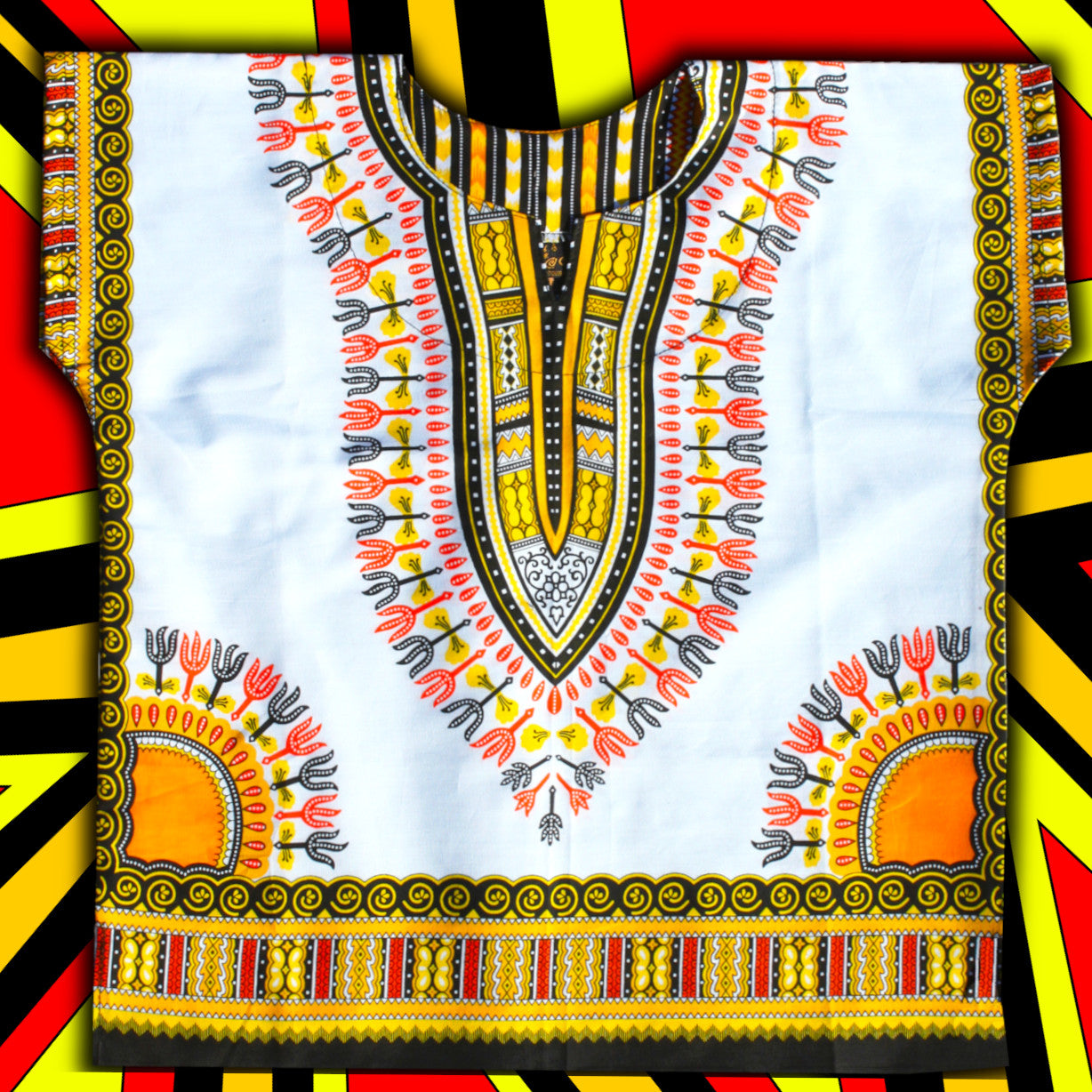 African Dashiki Children's Shirt Standard Cotton 100 % - Bright White