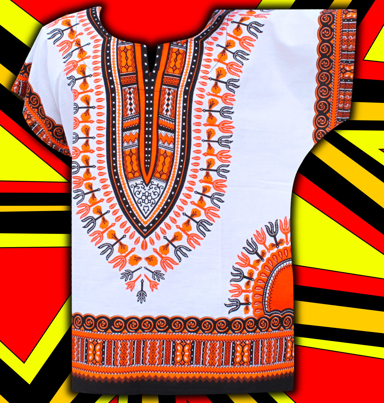 African Dashiki Children's Shirt Standard Cotton 100 % - Bright White