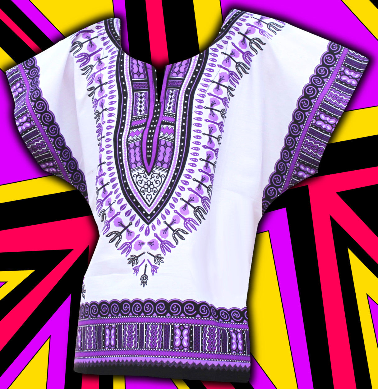 African Dashiki Children's Shirt Standard Cotton 100 % - Bright White