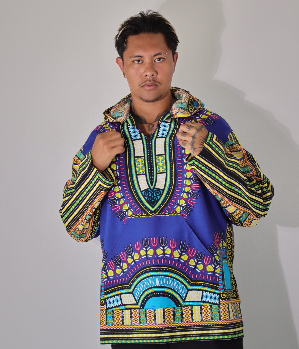 African Dashiki Unisex Jackets - Colorful Windbreaker Hoody Long Sleeve