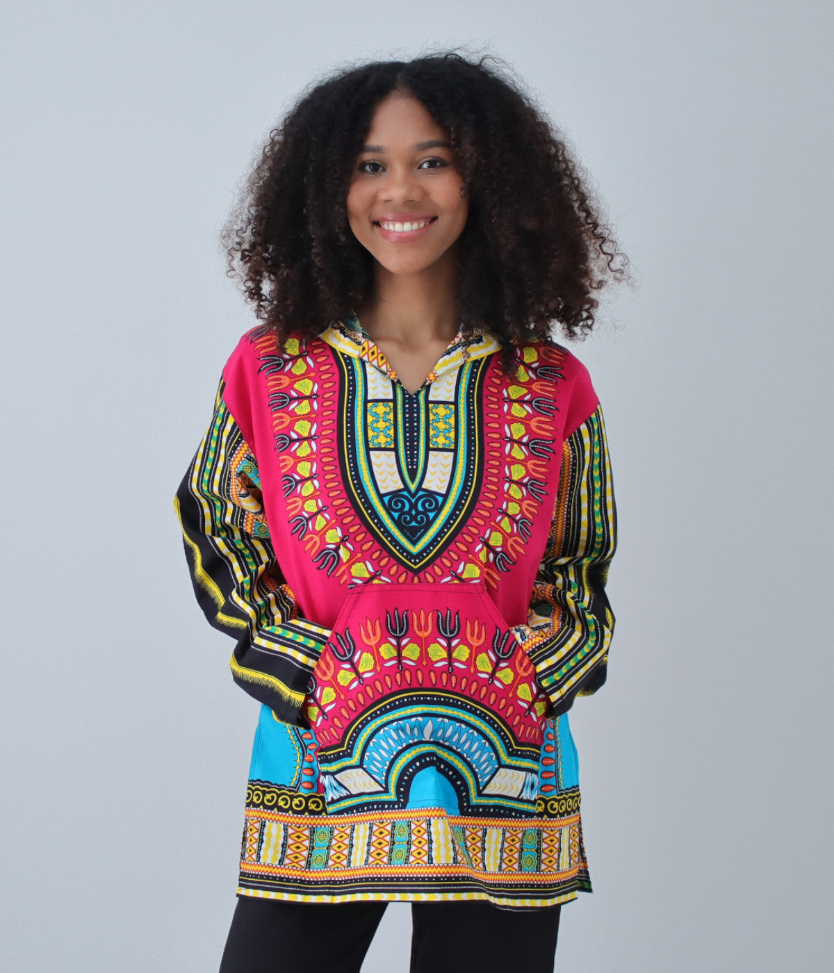 African Dashiki Unisex Jackets - Colorful Windbreaker Hoody Long Sleeve