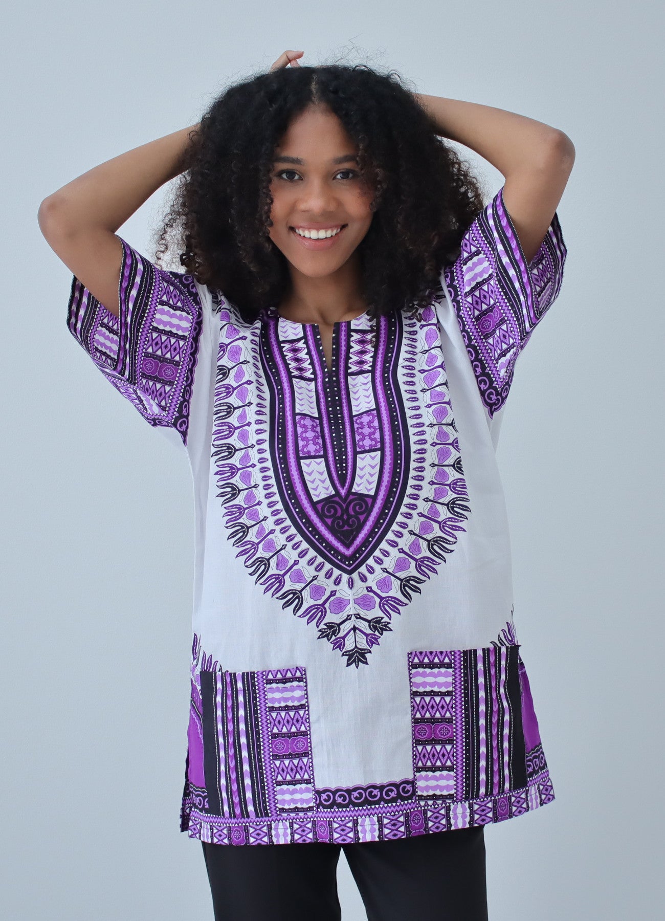 African Dashiki Unisex Shirt Standard Cotton 100% - Bright White