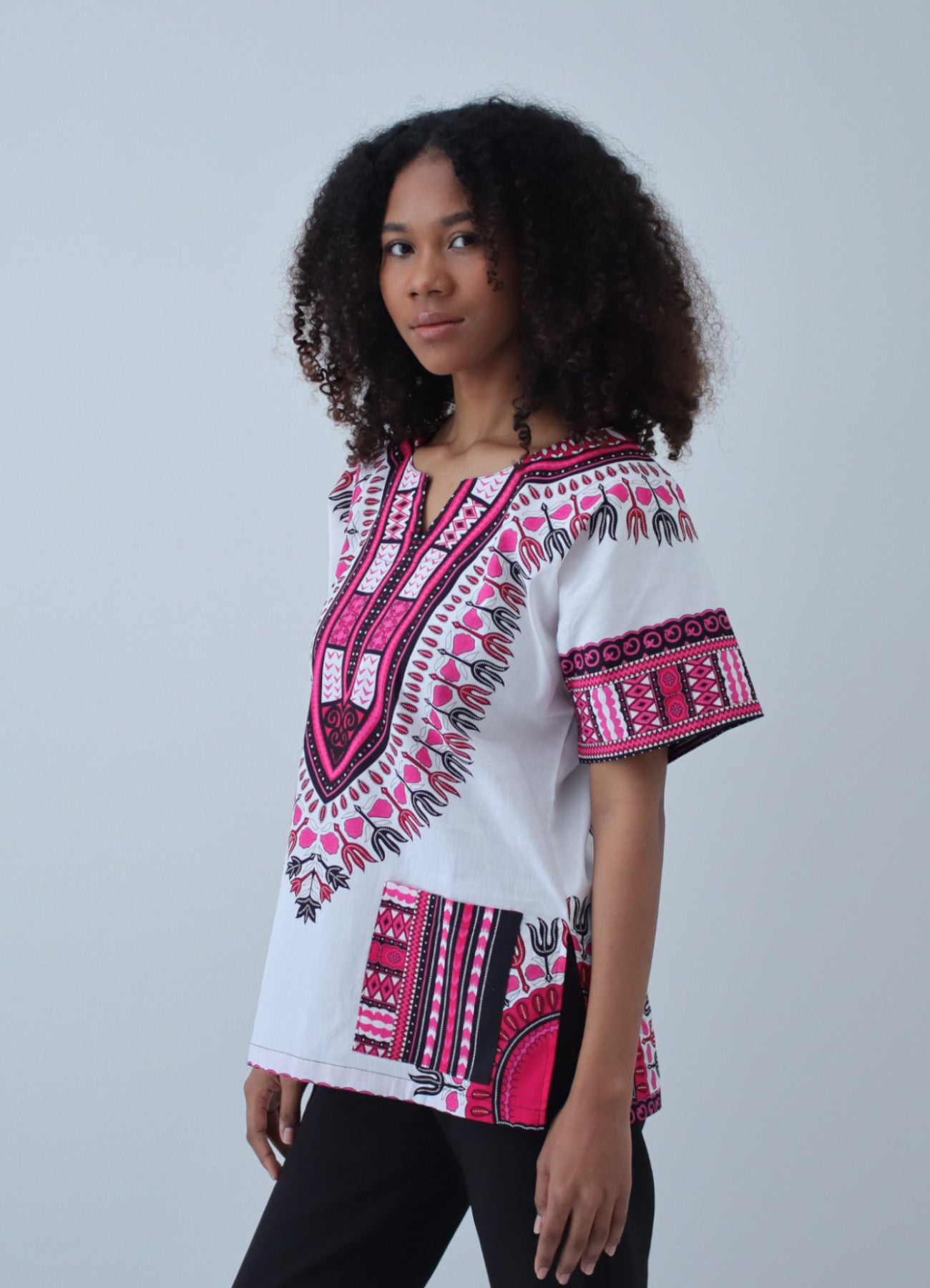 African Dashiki Unisex Shirt Standard Cotton 100% - Bright White