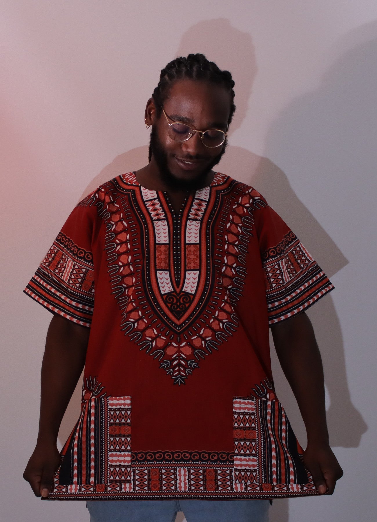 African Dashiki Unisex Shirt Standard Cotton 100% - Dark Colors