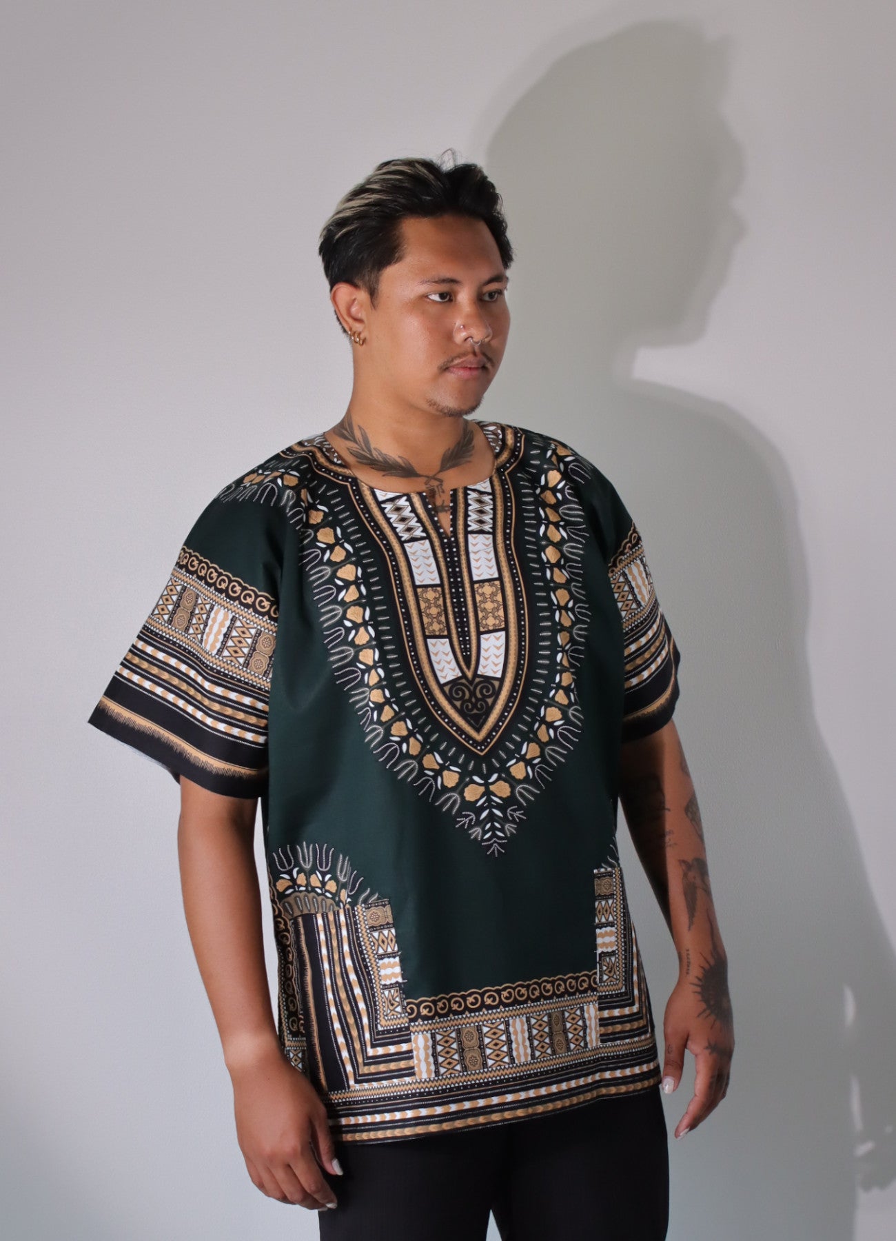 African Dashiki Unisex Shirt Standard Cotton 100% - Dark Colors