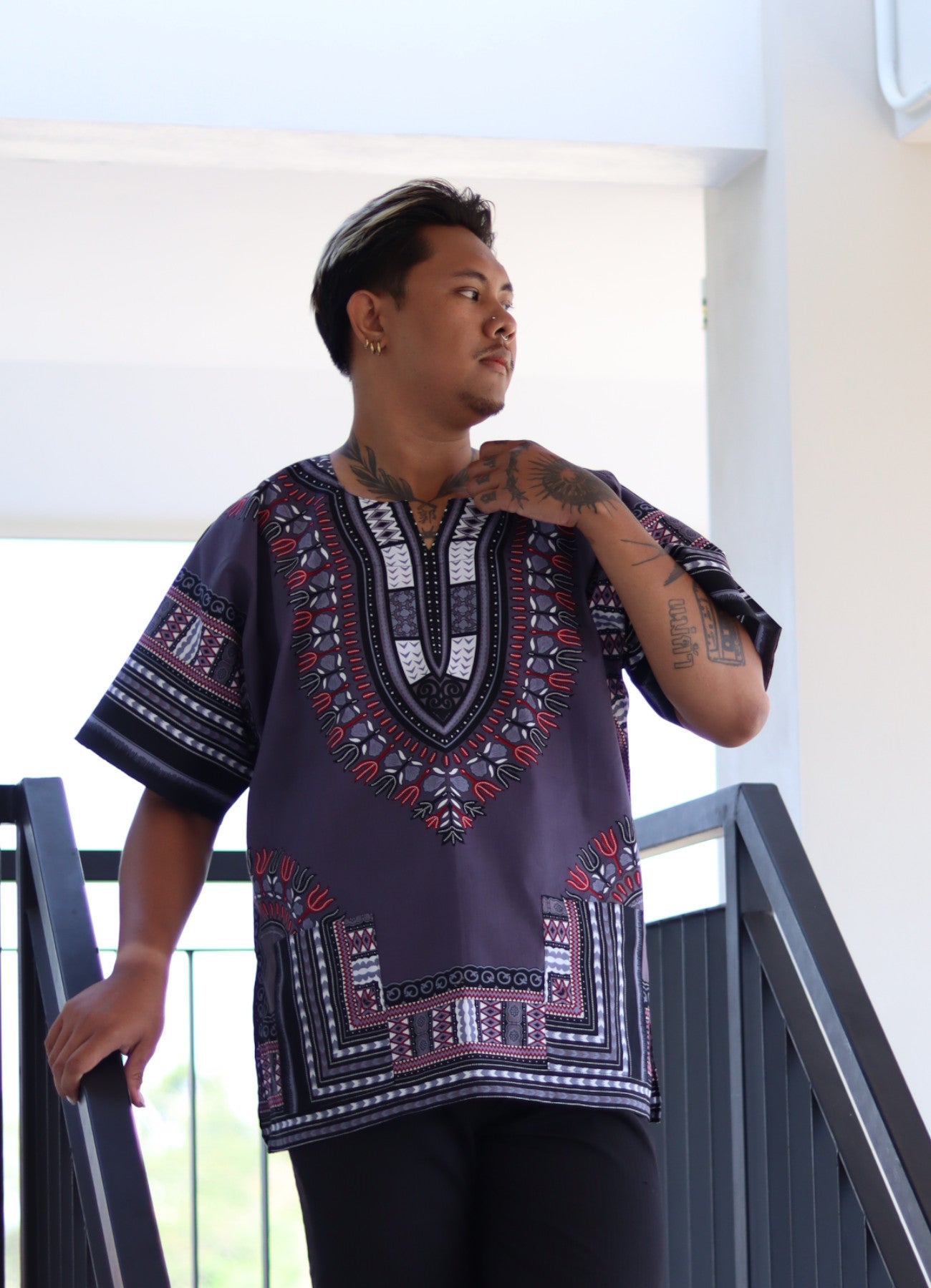 African Dashiki Unisex Shirt Standard Cotton 100% - Dark Colors