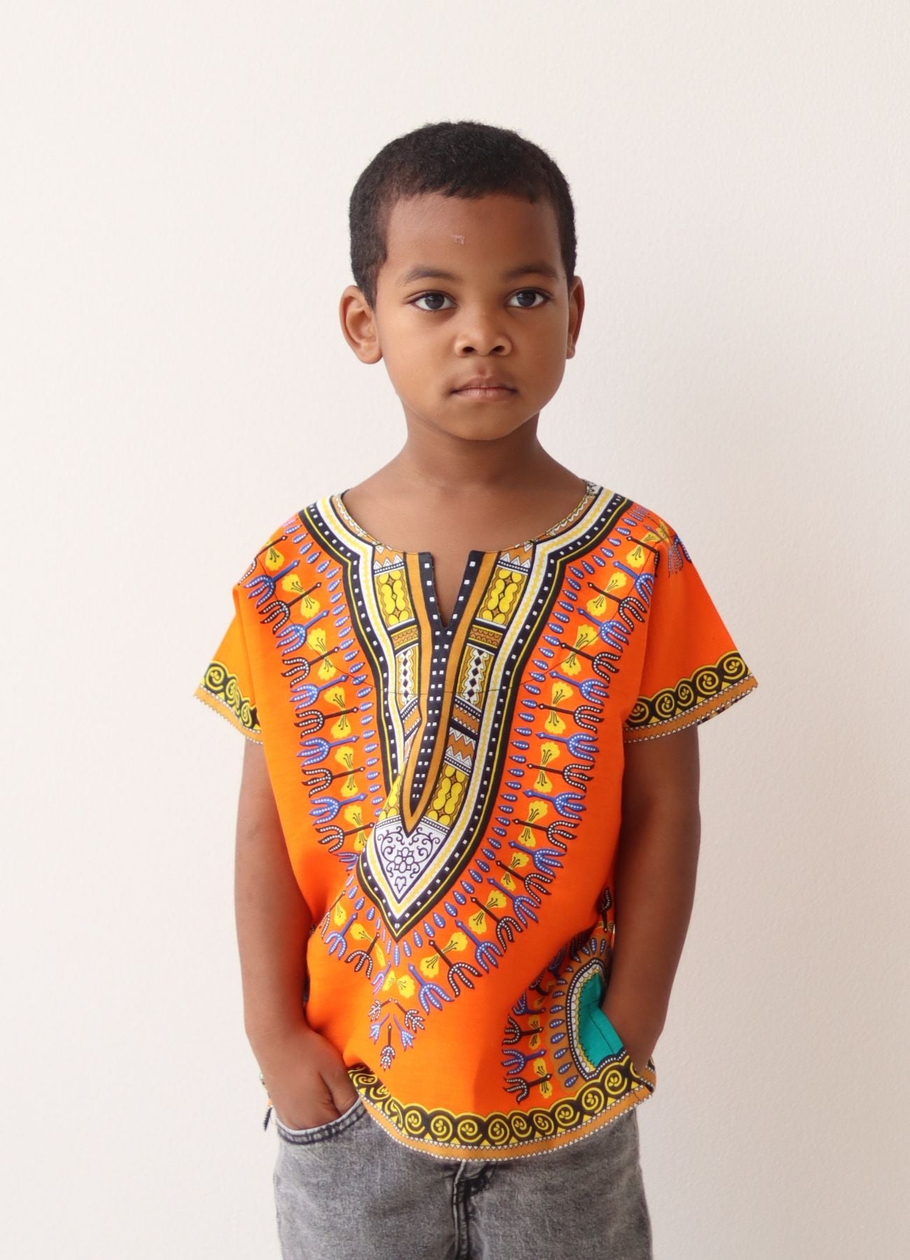 African Dashiki Children's Shirt Standard Cotton 100 % - Variety Colors