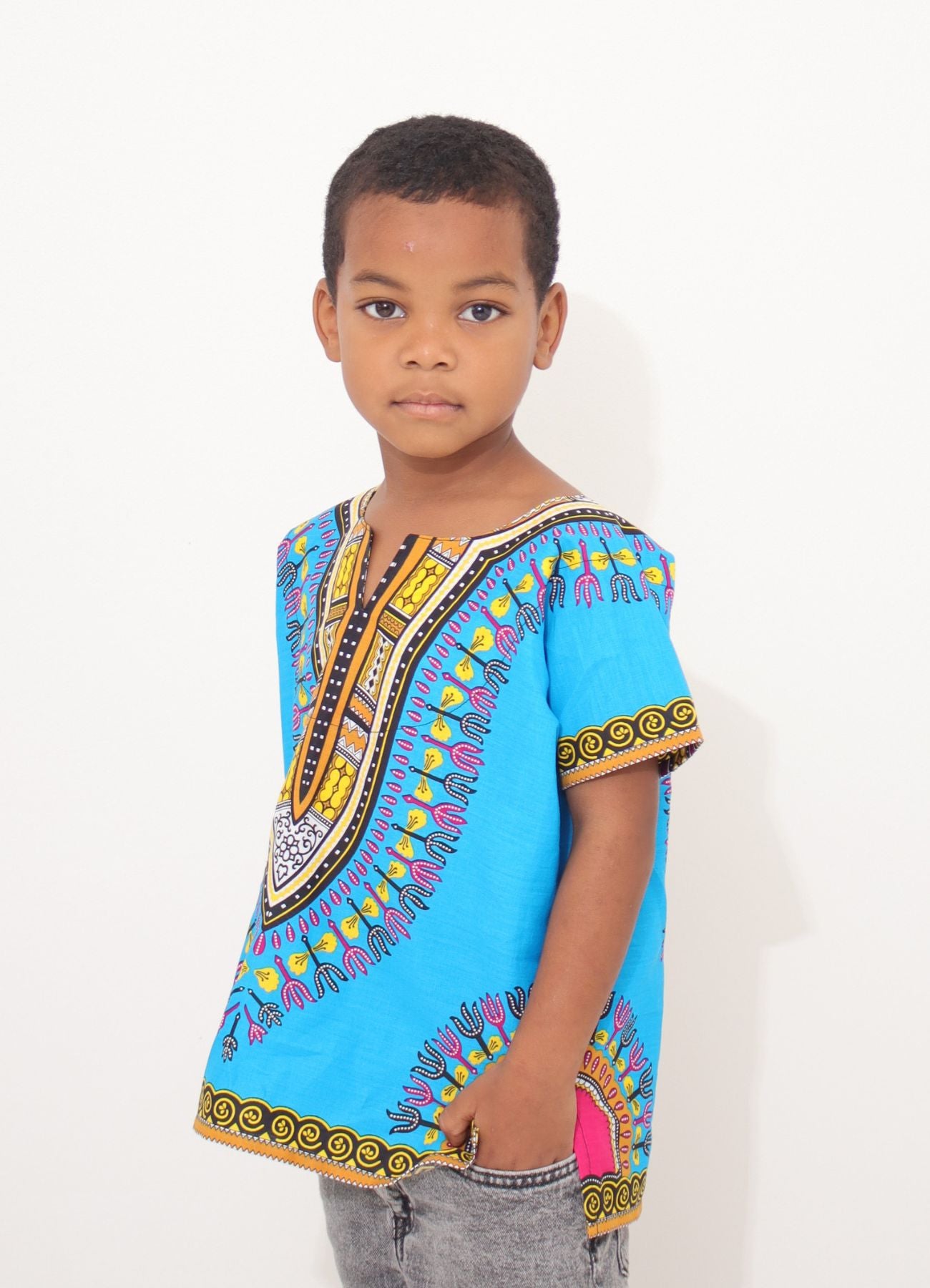 African Dashiki Children's Shirt Standard Cotton 100 % - Variety Colors