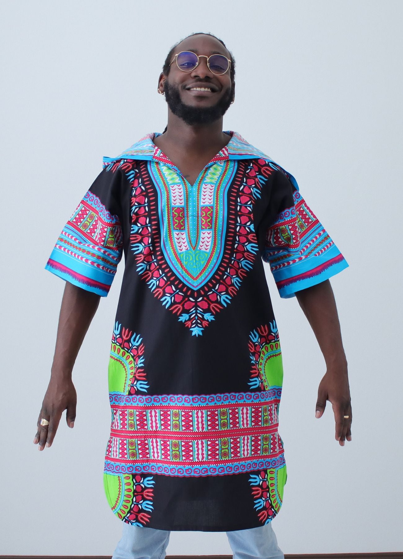 African Dashiki Warlock Jacket - Long Jacket Hoody